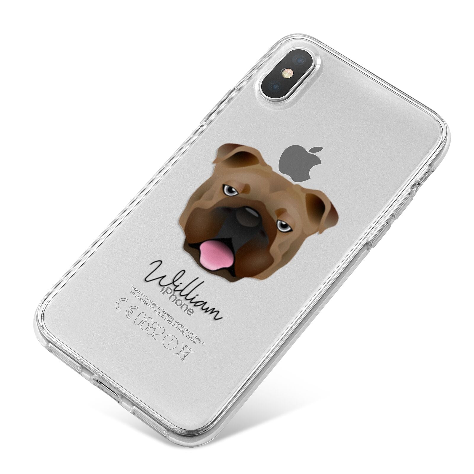 English Bulldog Personalised iPhone X Bumper Case on Silver iPhone