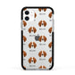 English Coonhound Icon with Name Apple iPhone 11 in White with Black Impact Case