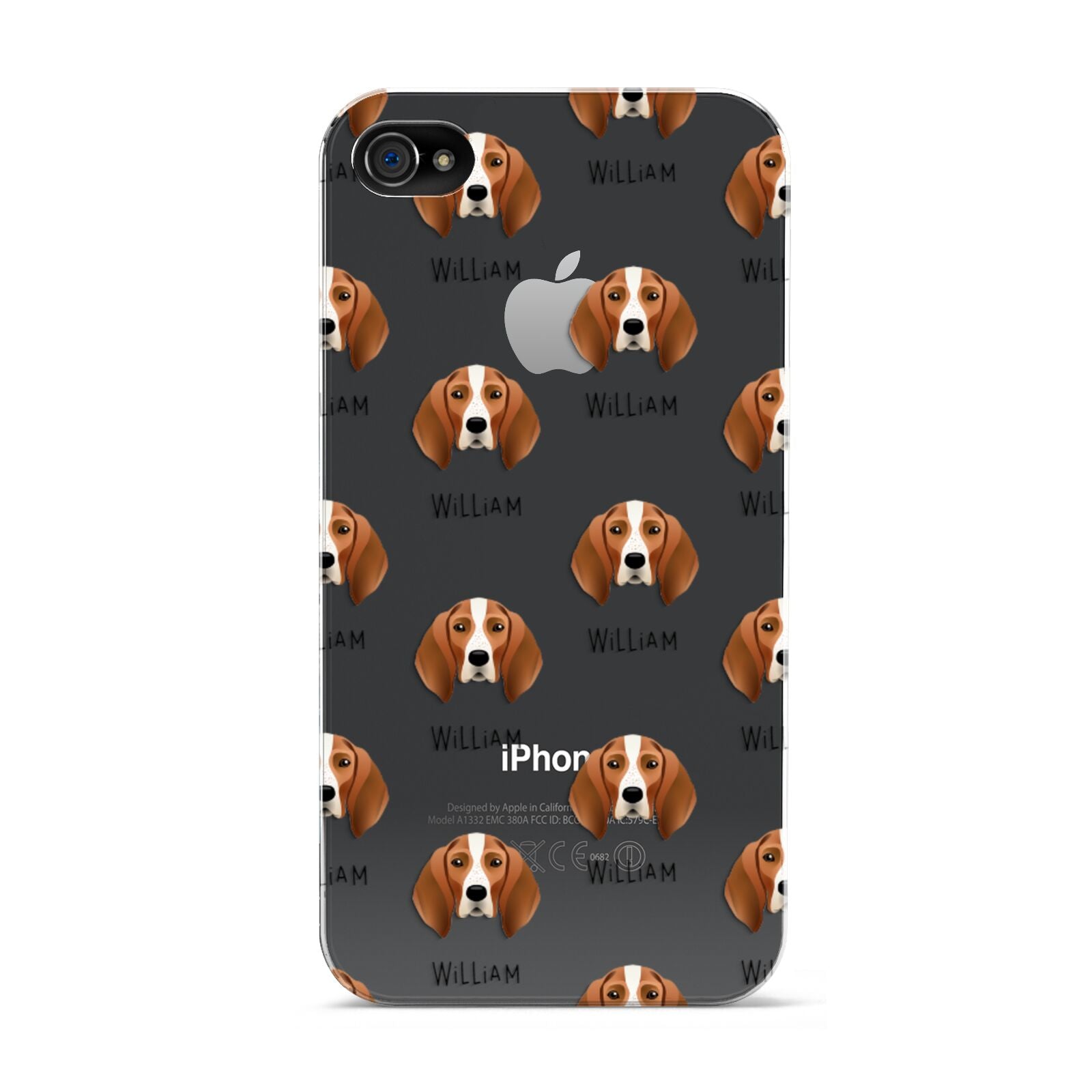 English Coonhound Icon with Name Apple iPhone 4s Case