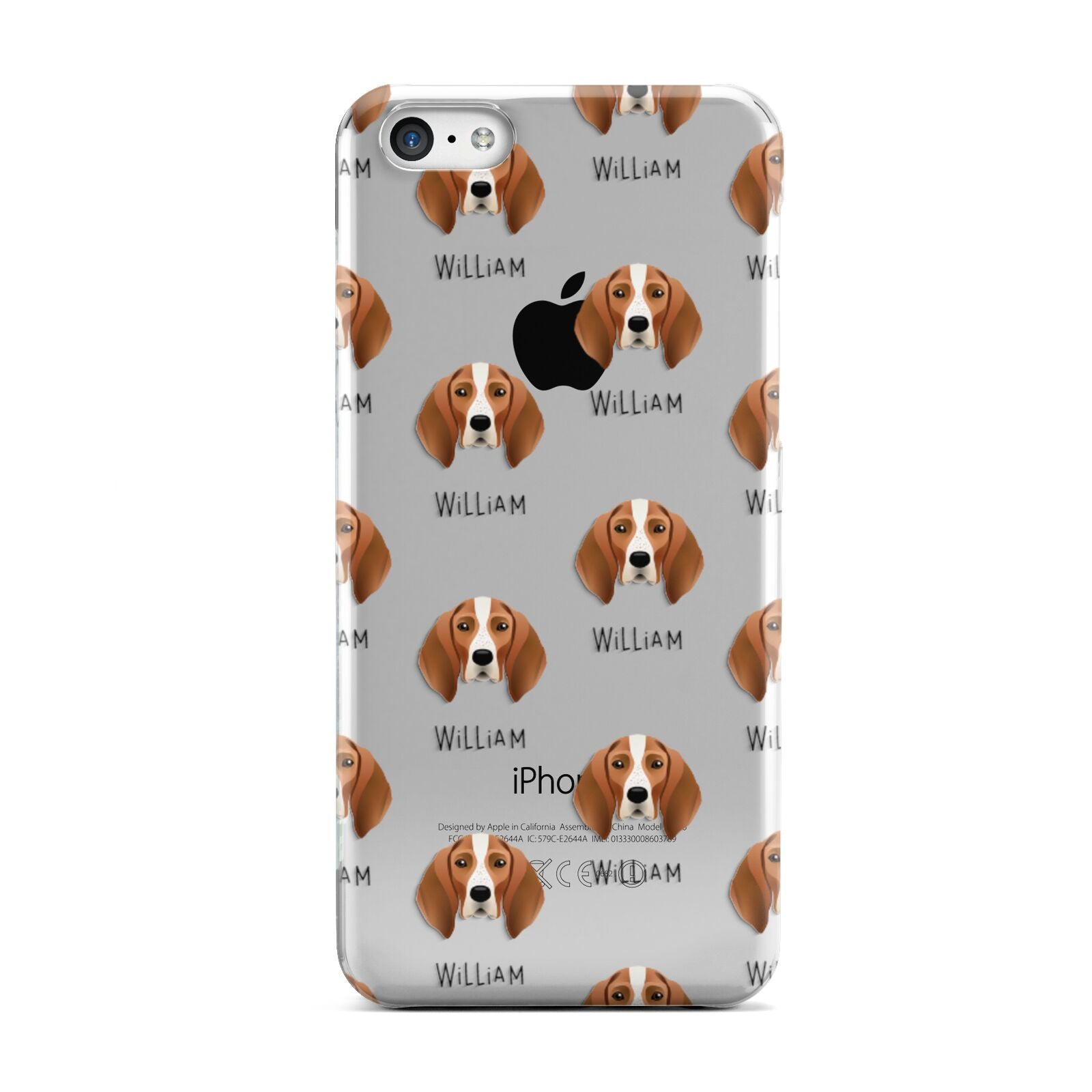 English Coonhound Icon with Name Apple iPhone 5c Case
