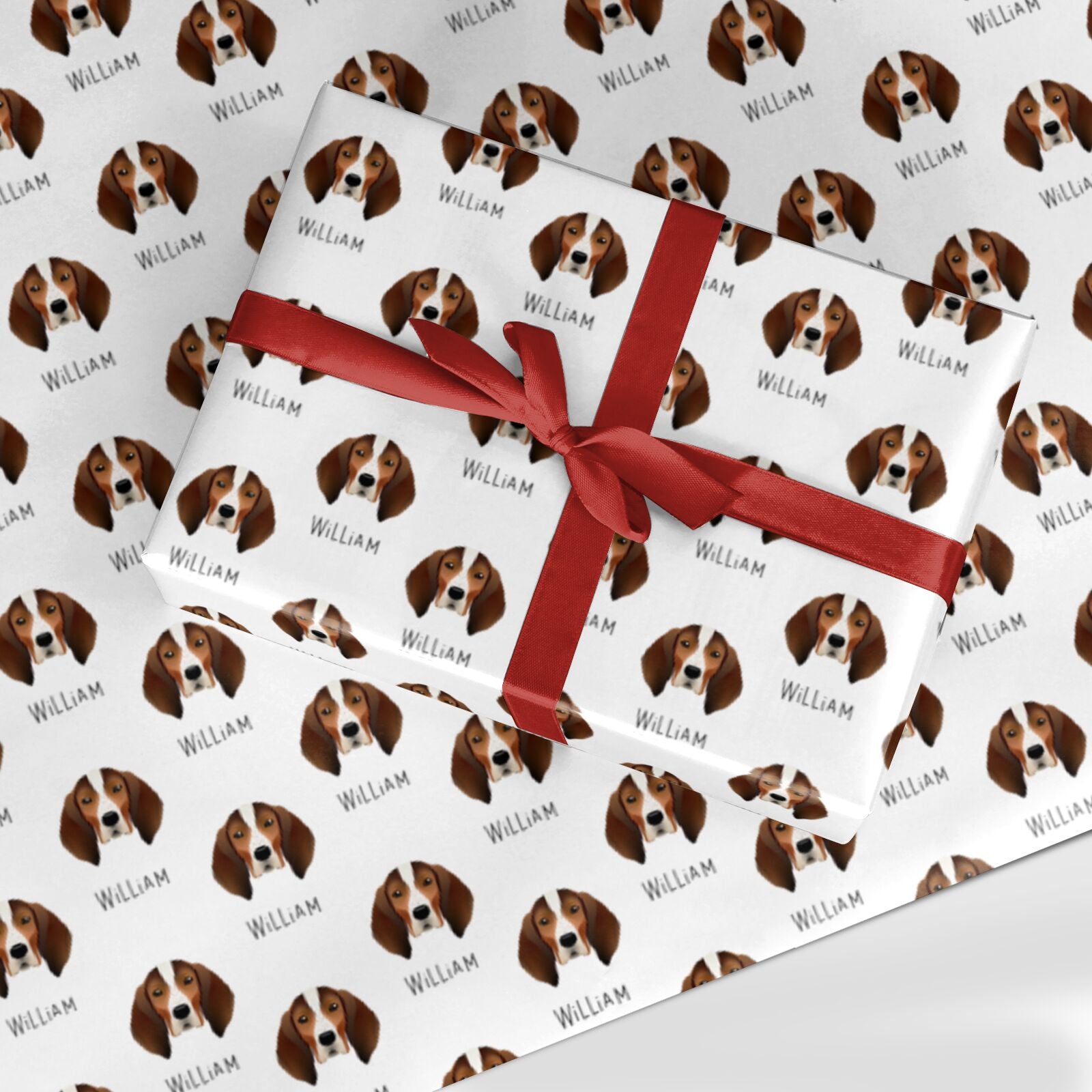 English Coonhound Icon with Name Custom Wrapping Paper