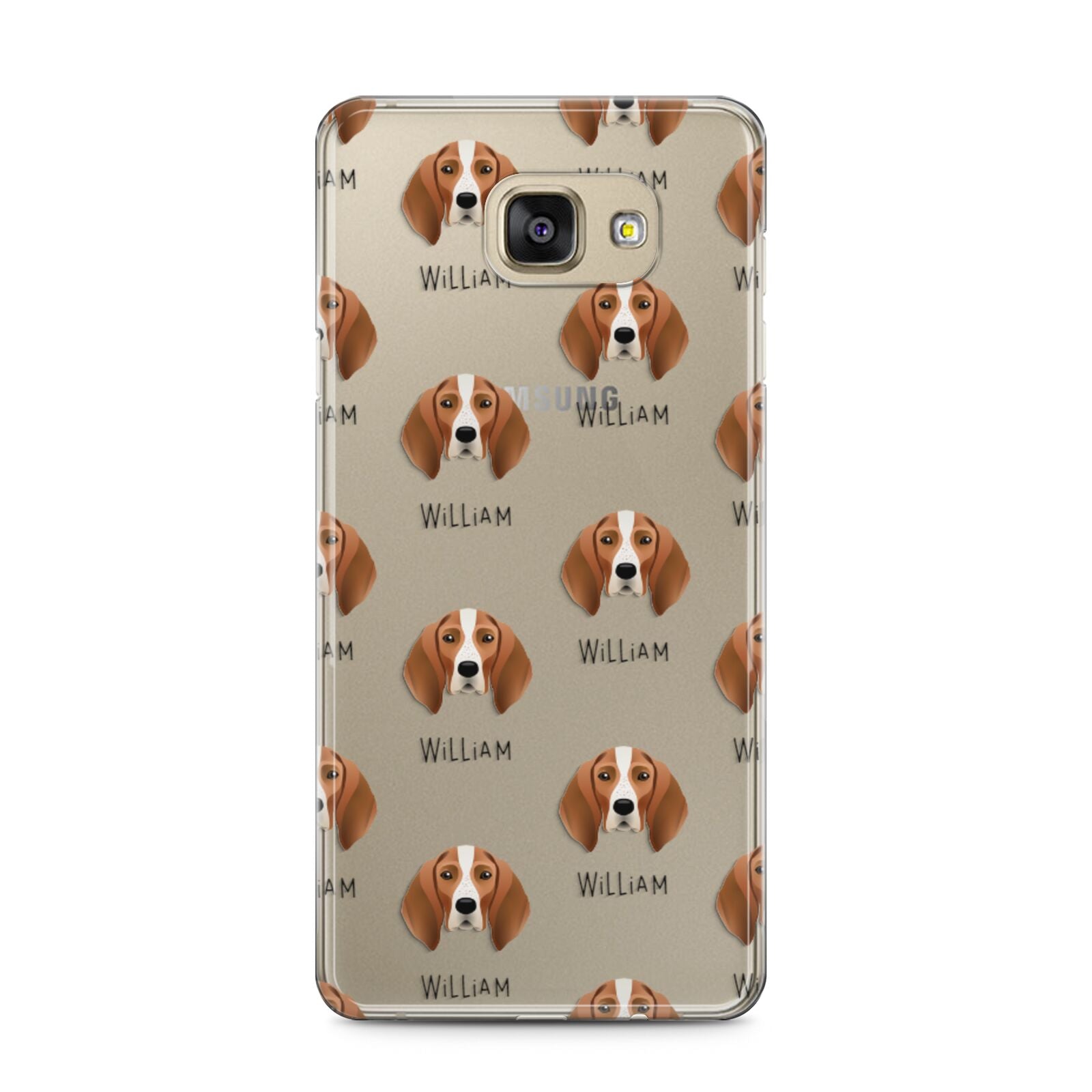 English Coonhound Icon with Name Samsung Galaxy A5 2016 Case on gold phone