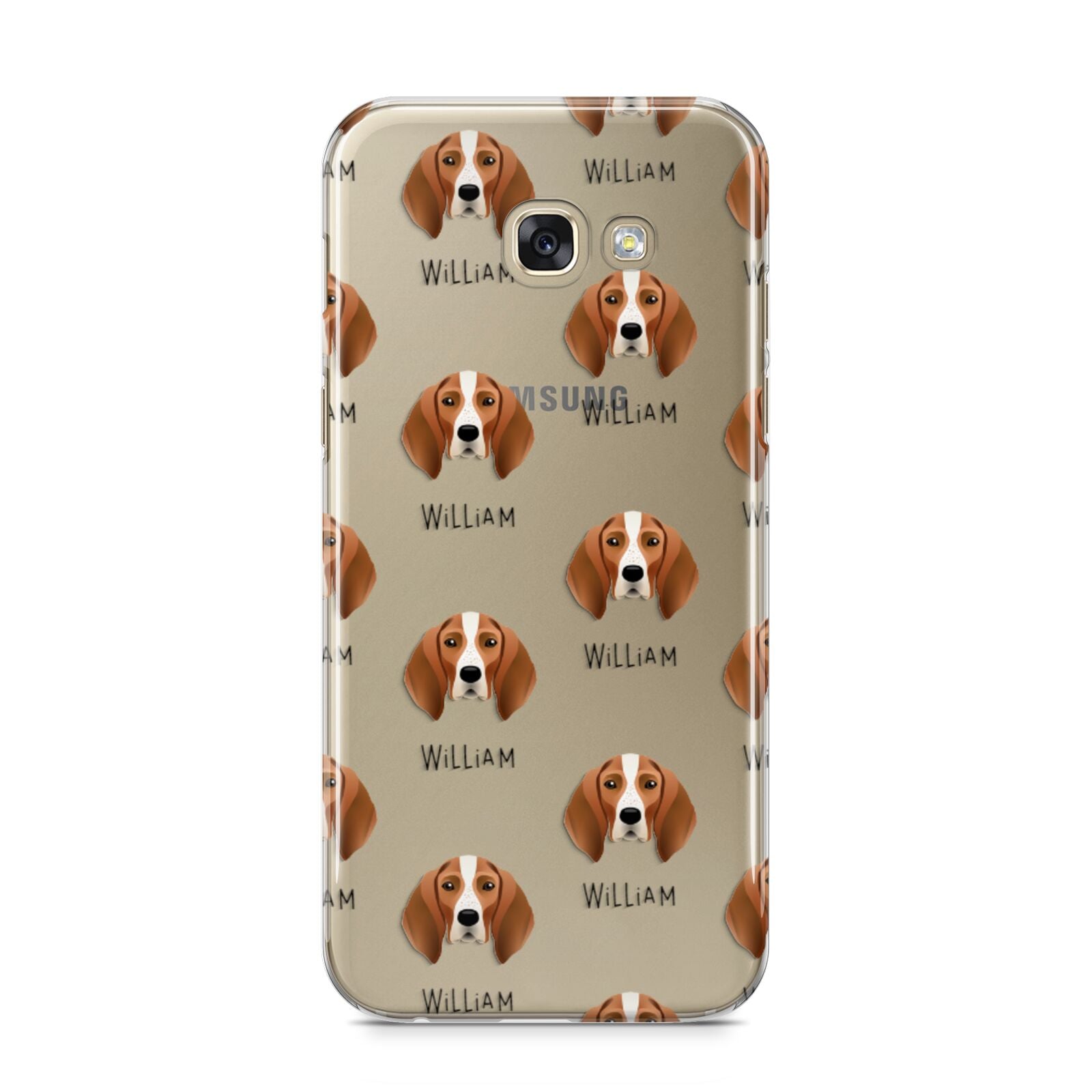 English Coonhound Icon with Name Samsung Galaxy A5 2017 Case on gold phone
