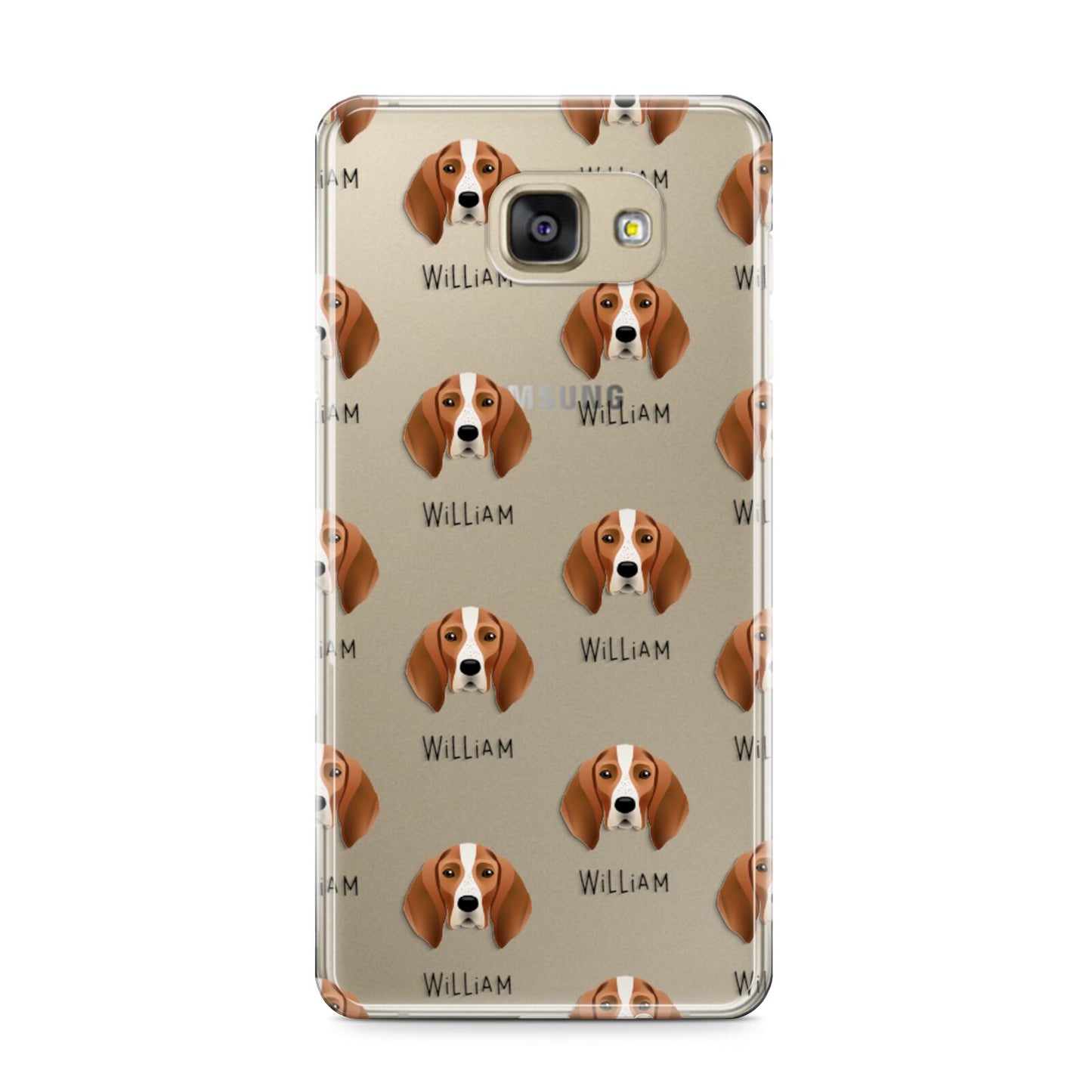 English Coonhound Icon with Name Samsung Galaxy A9 2016 Case on gold phone
