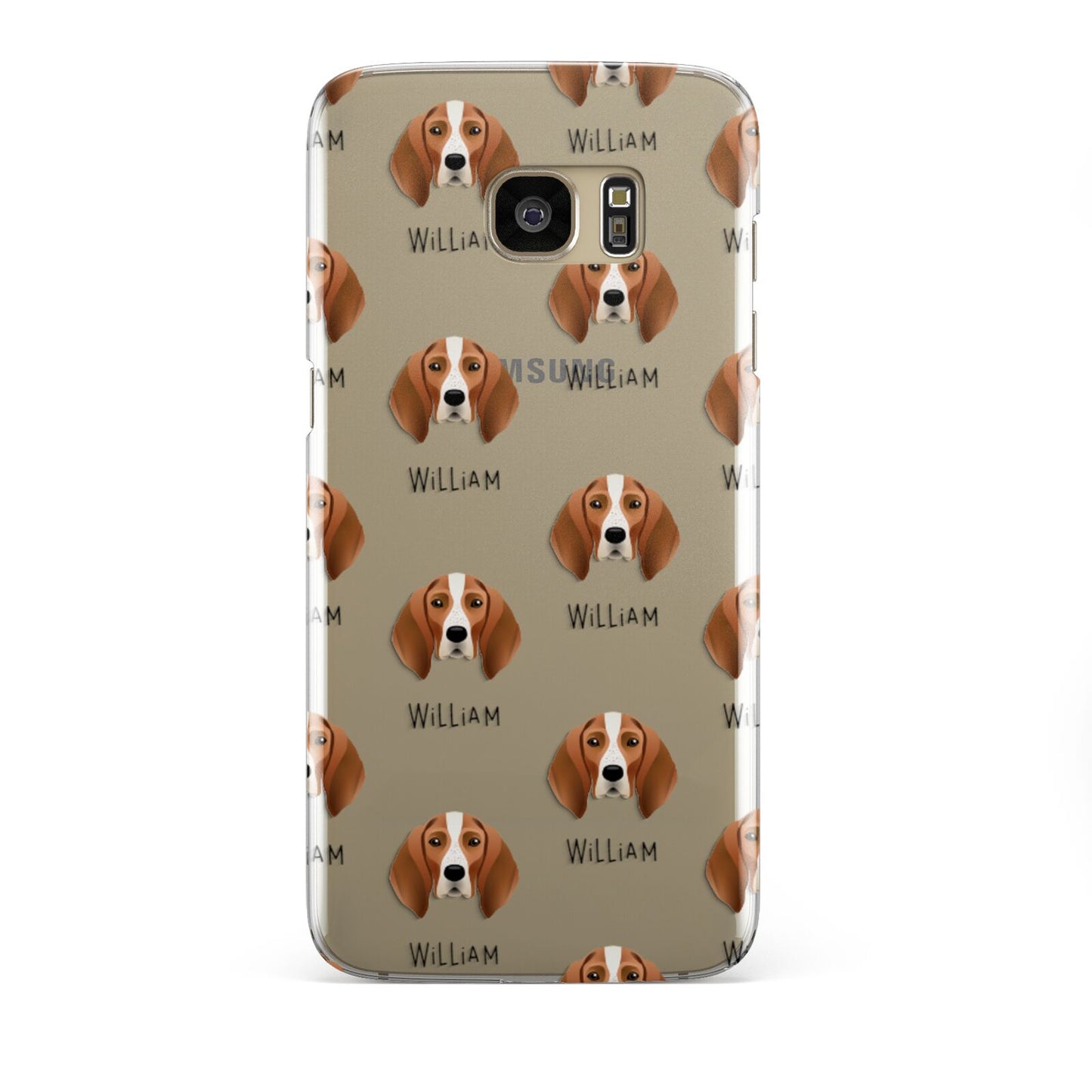 English Coonhound Icon with Name Samsung Galaxy S7 Edge Case