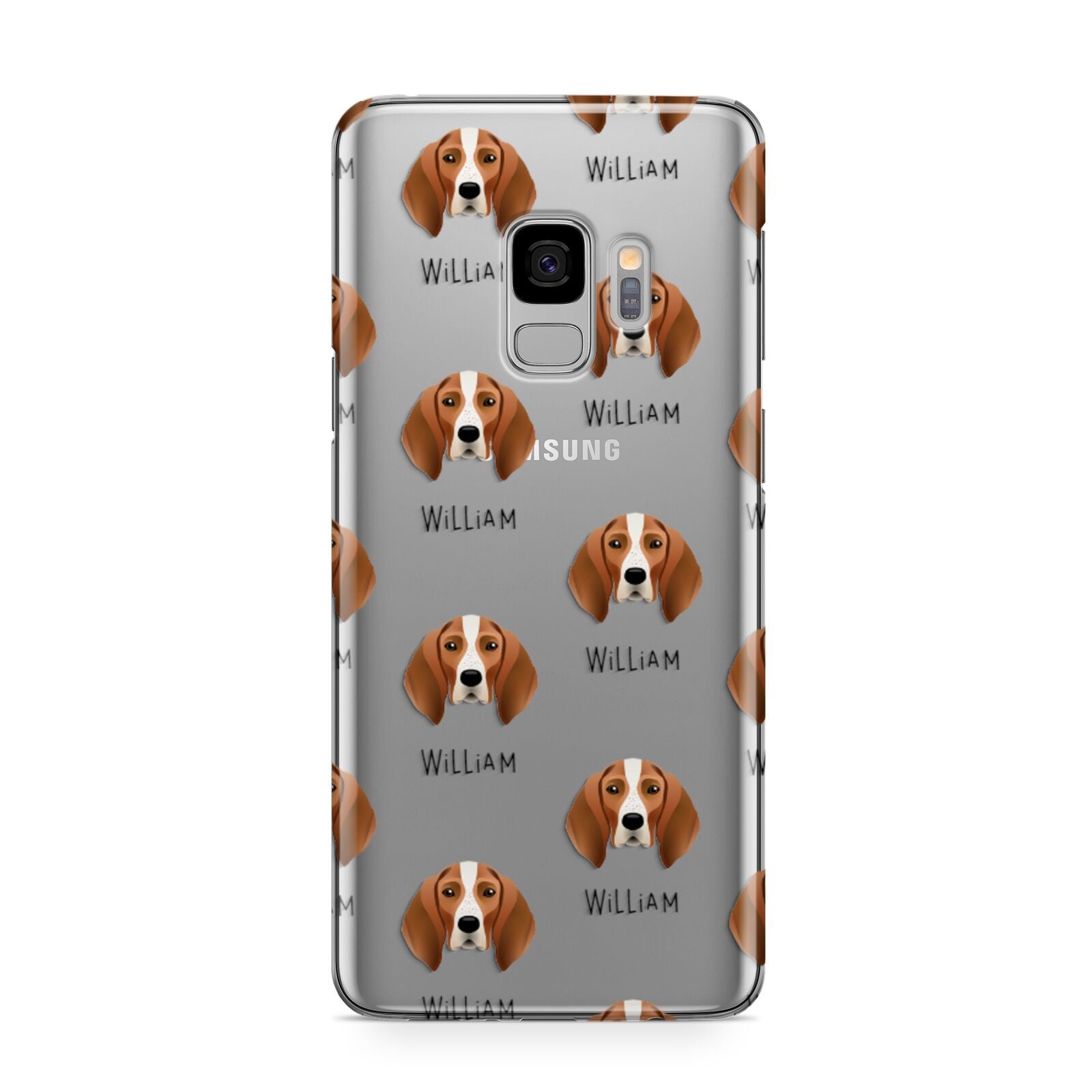 English Coonhound Icon with Name Samsung Galaxy S9 Case