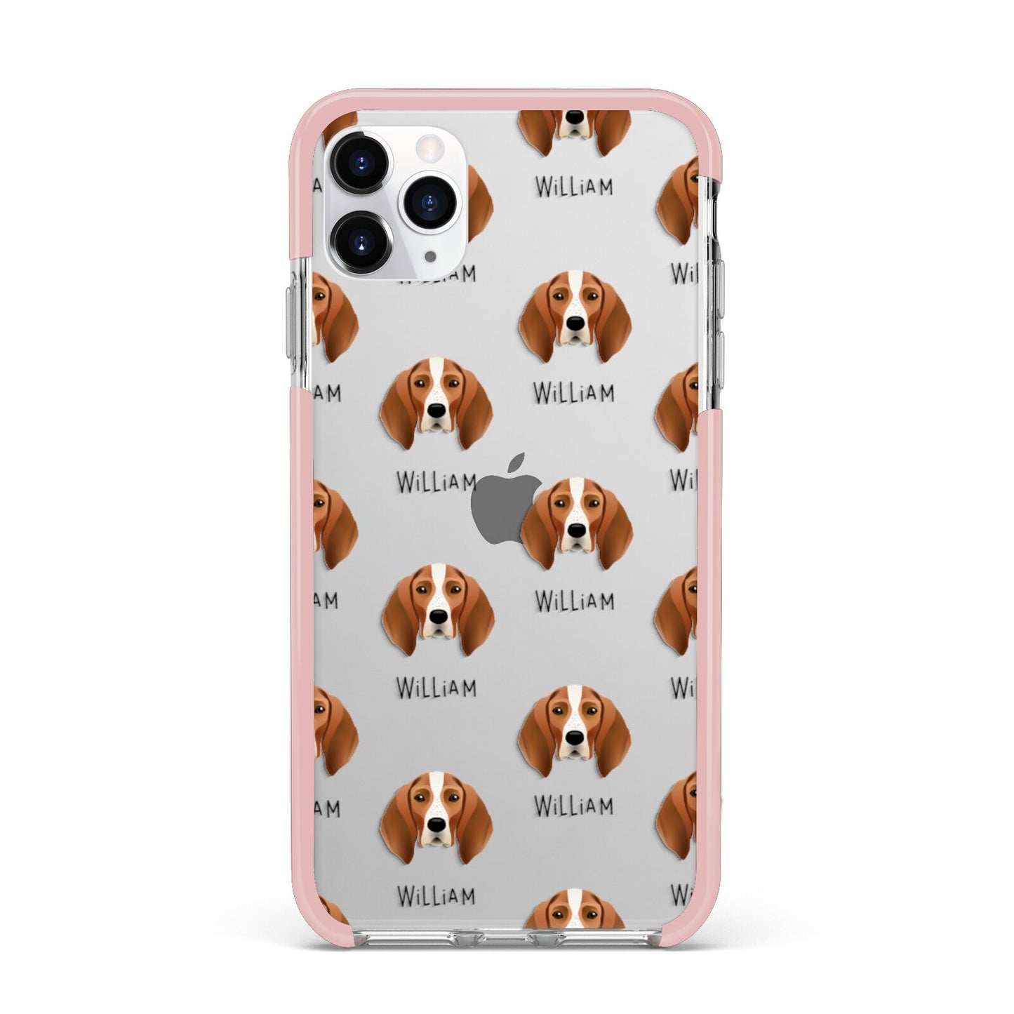 English Coonhound Icon with Name iPhone 11 Pro Max Impact Pink Edge Case