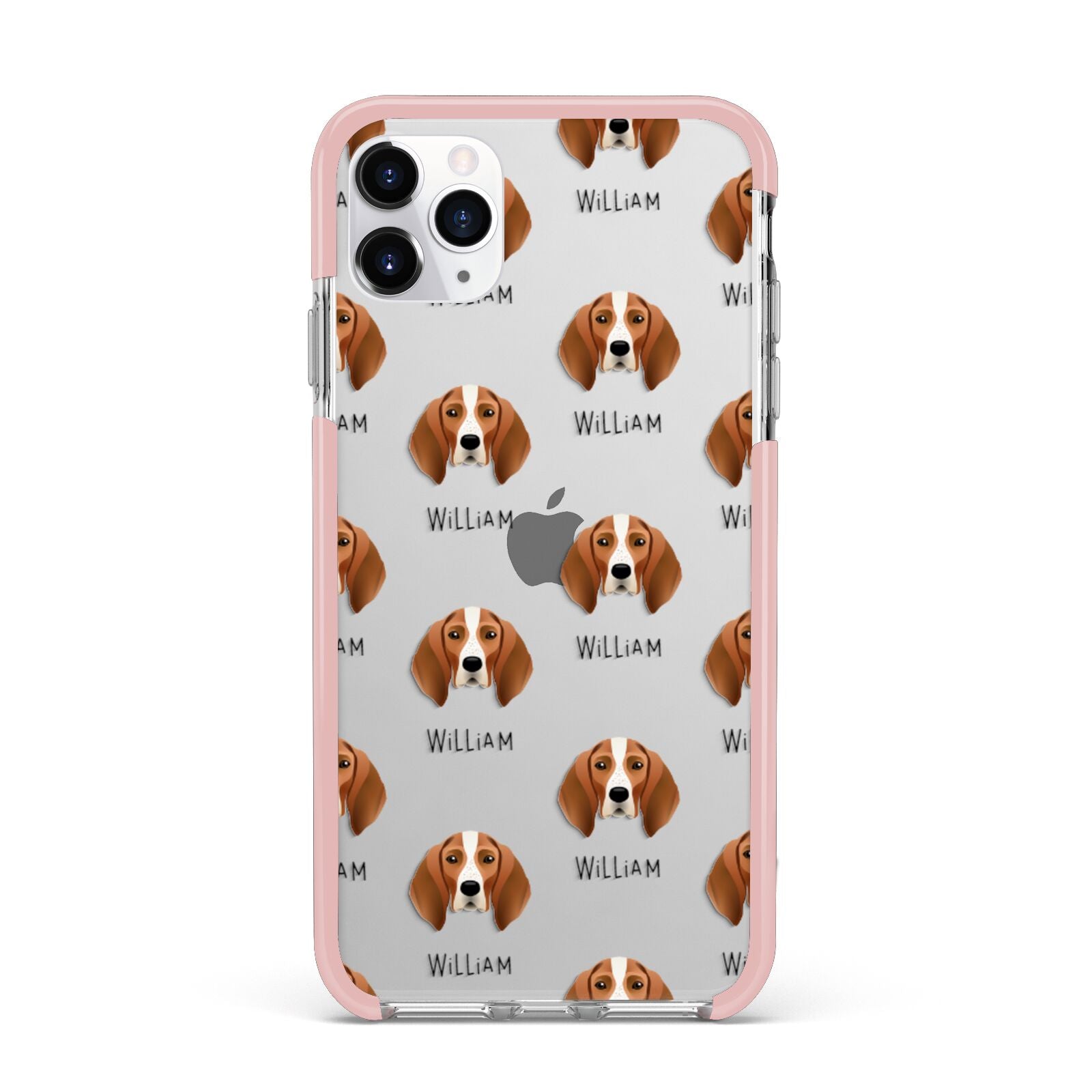 English Coonhound Icon with Name iPhone 11 Pro Max Impact Pink Edge Case