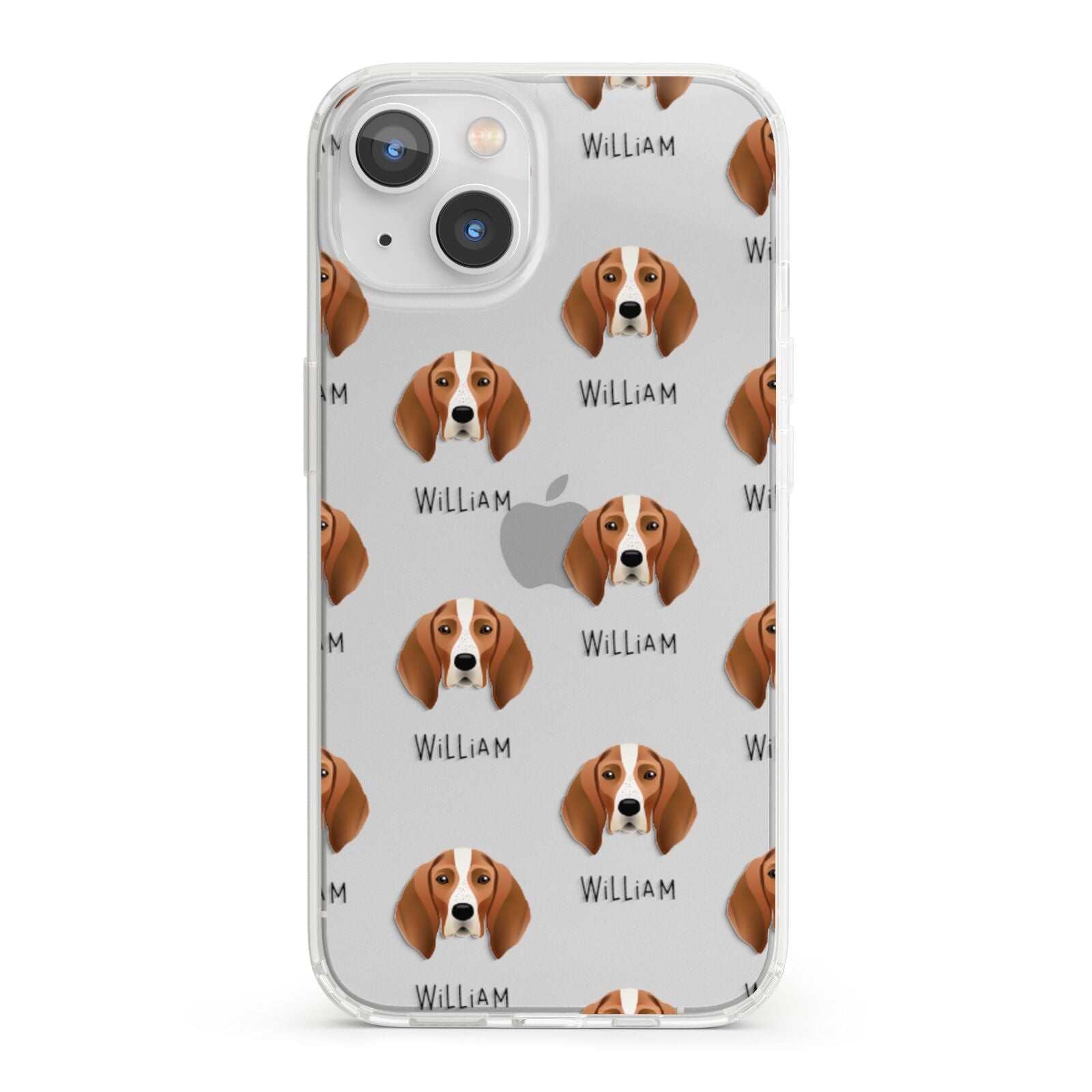 English Coonhound Icon with Name iPhone 13 Clear Bumper Case