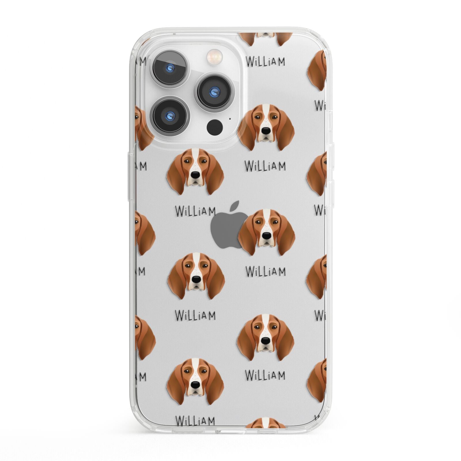 English Coonhound Icon with Name iPhone 13 Pro Clear Bumper Case