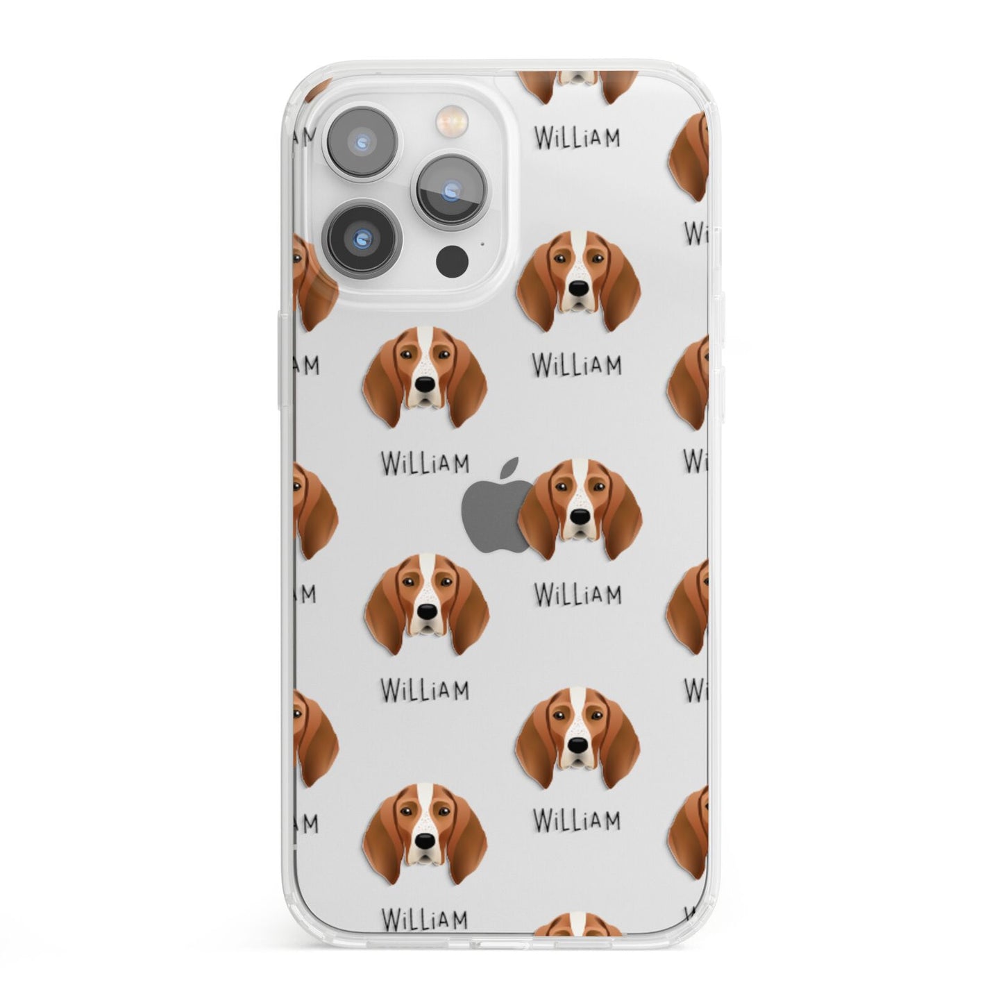 English Coonhound Icon with Name iPhone 13 Pro Max Clear Bumper Case