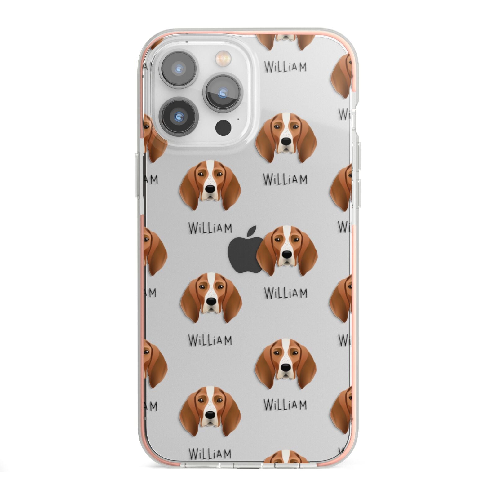 English Coonhound Icon with Name iPhone 13 Pro Max TPU Impact Case with Pink Edges