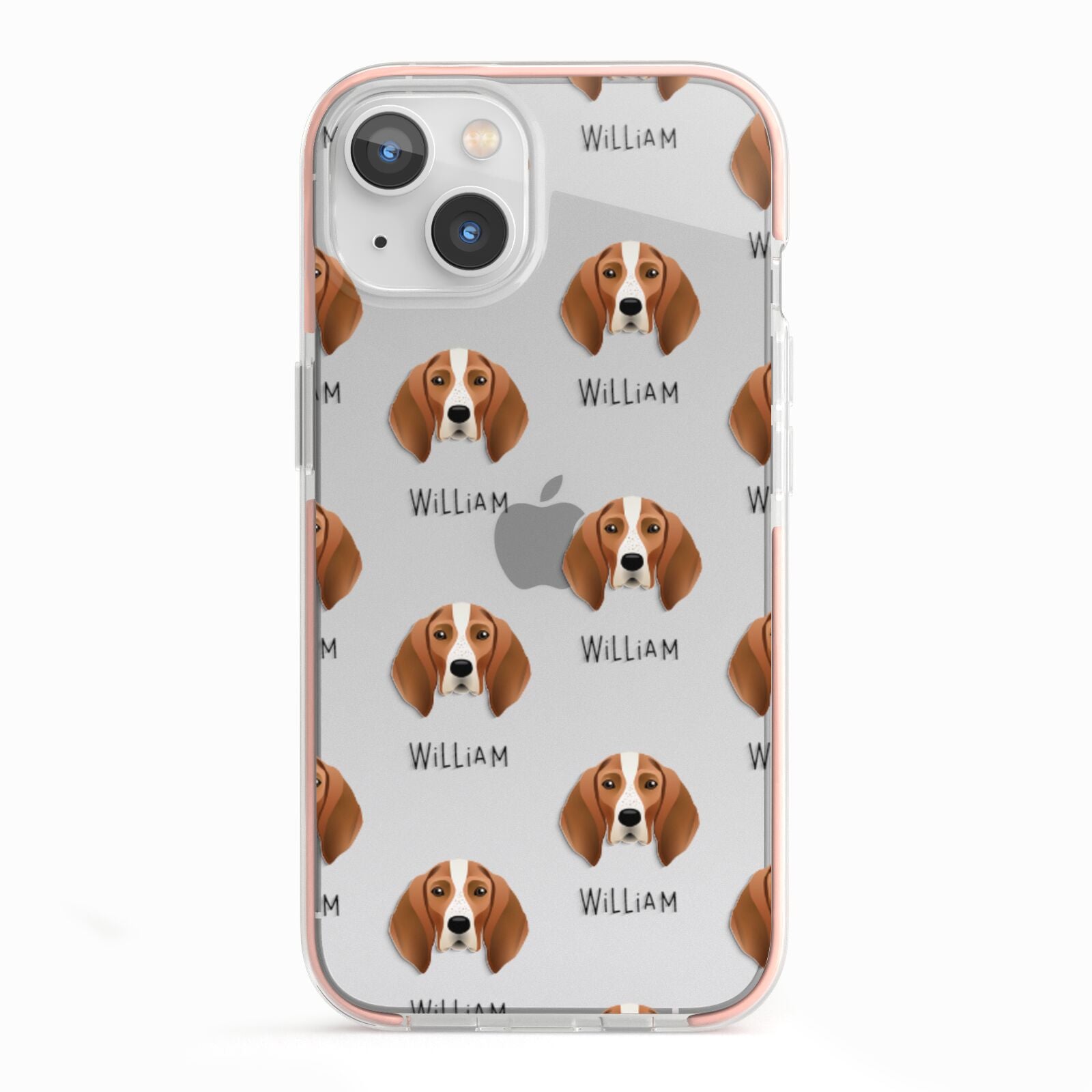 English Coonhound Icon with Name iPhone 13 TPU Impact Case with Pink Edges