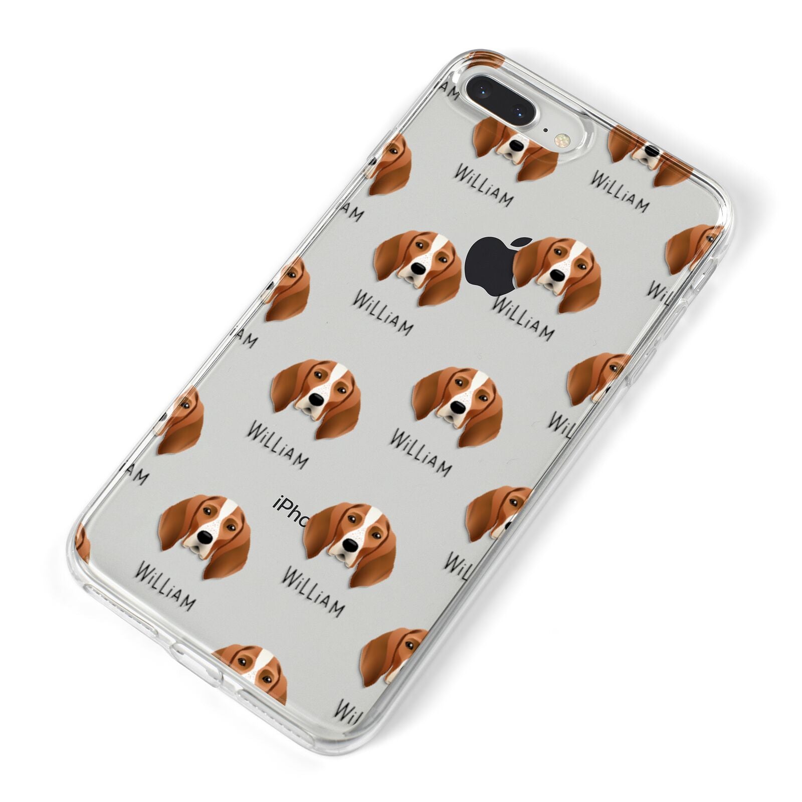 English Coonhound Icon with Name iPhone 8 Plus Bumper Case on Silver iPhone Alternative Image