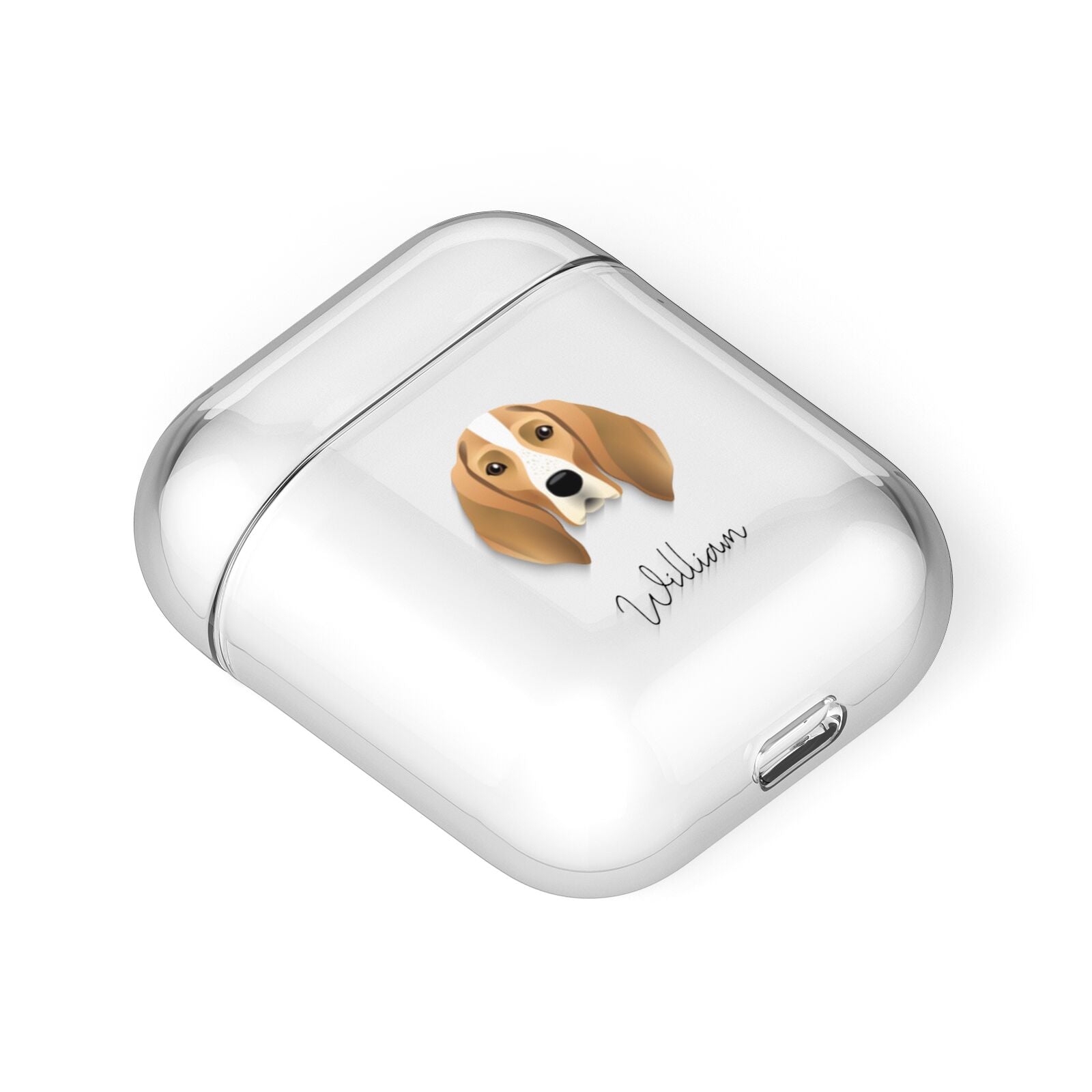 English Coonhound Personalised AirPods Case Laid Flat