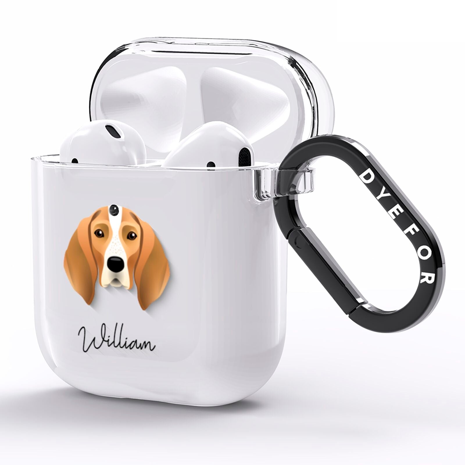 English Coonhound Personalised AirPods Clear Case Side Image