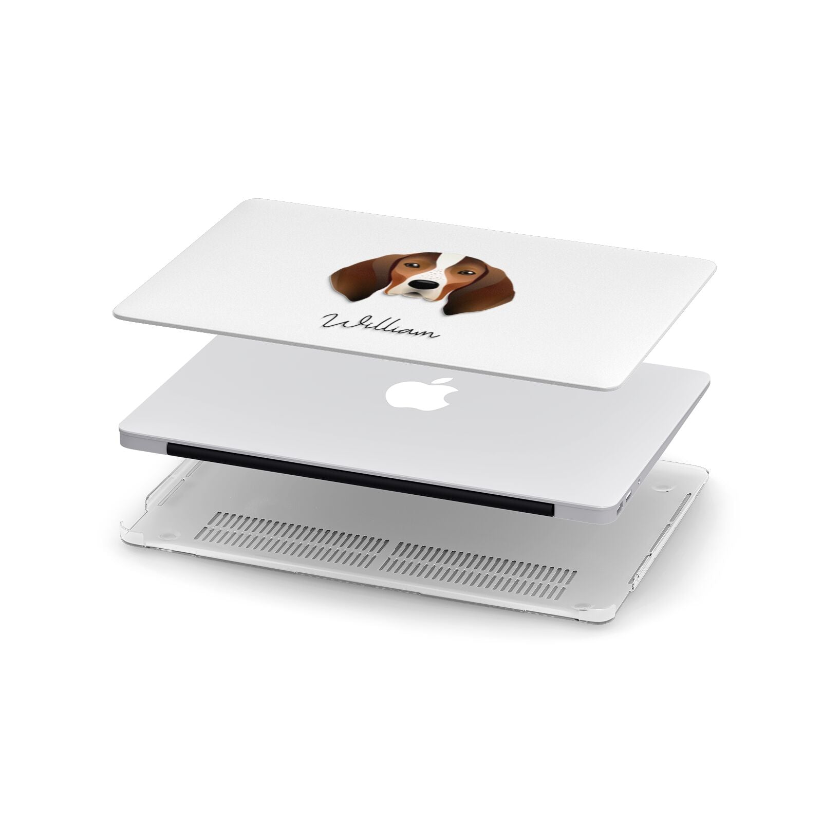 English Coonhound Personalised Apple MacBook Case in Detail