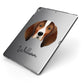 English Coonhound Personalised Apple iPad Case on Grey iPad Side View