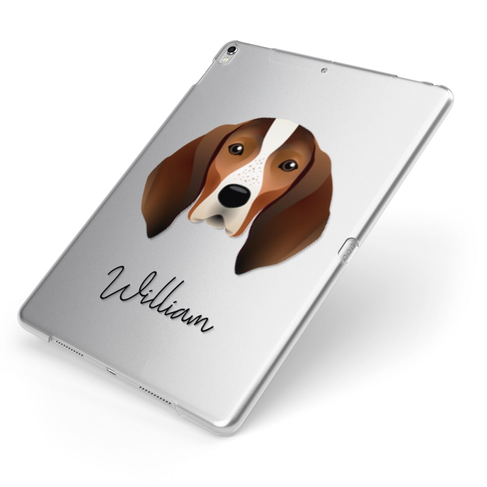 English Coonhound Personalised Apple iPad Case on Silver iPad Side View
