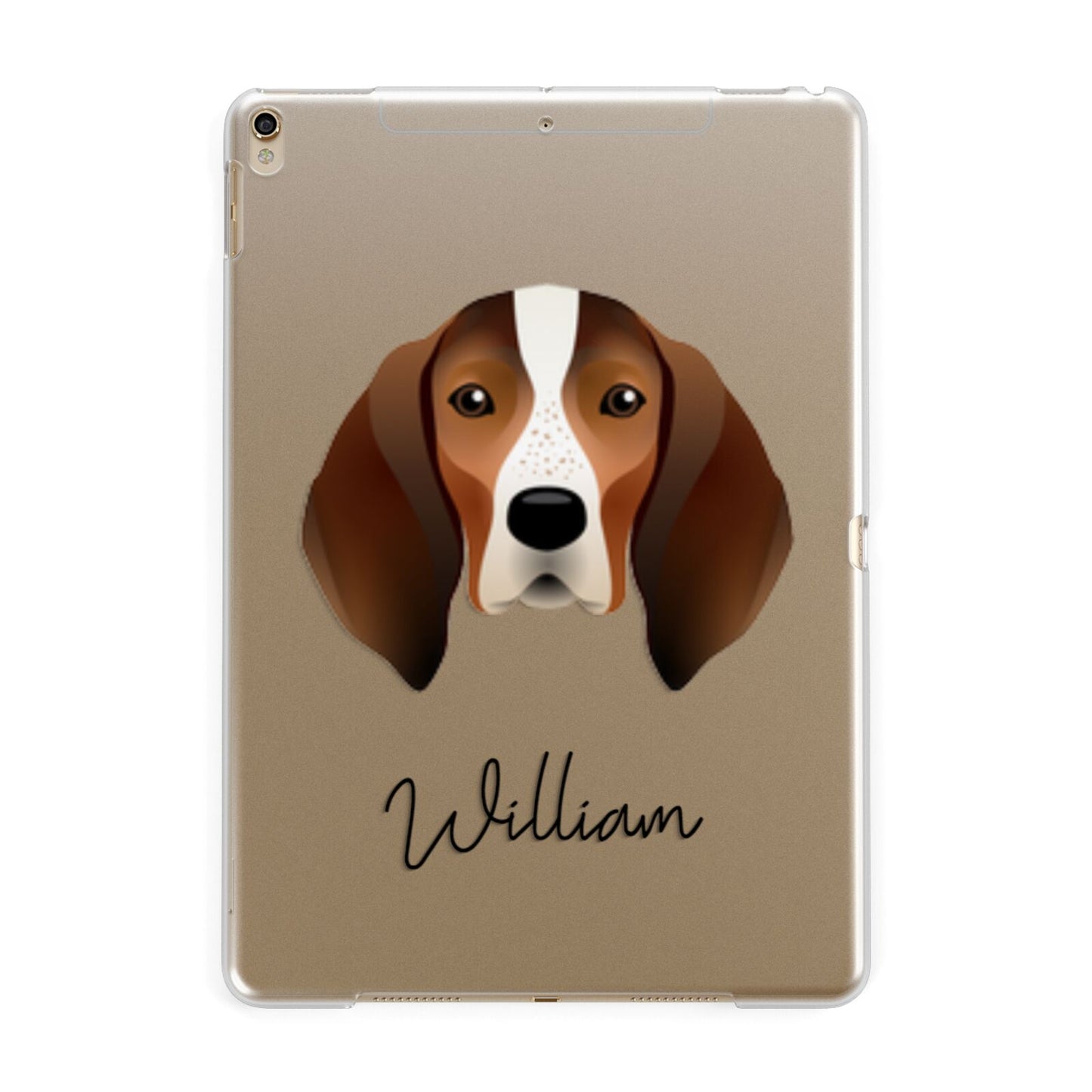 English Coonhound Personalised Apple iPad Gold Case