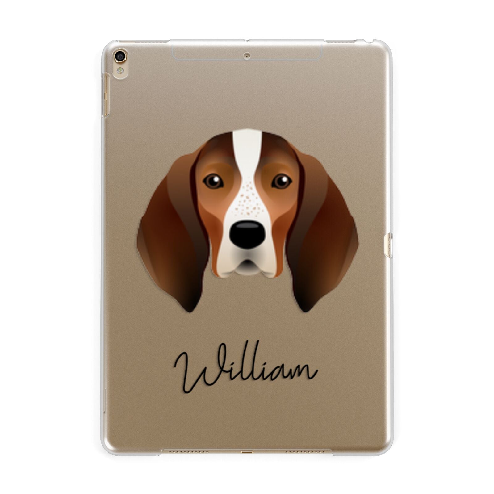 English Coonhound Personalised Apple iPad Gold Case