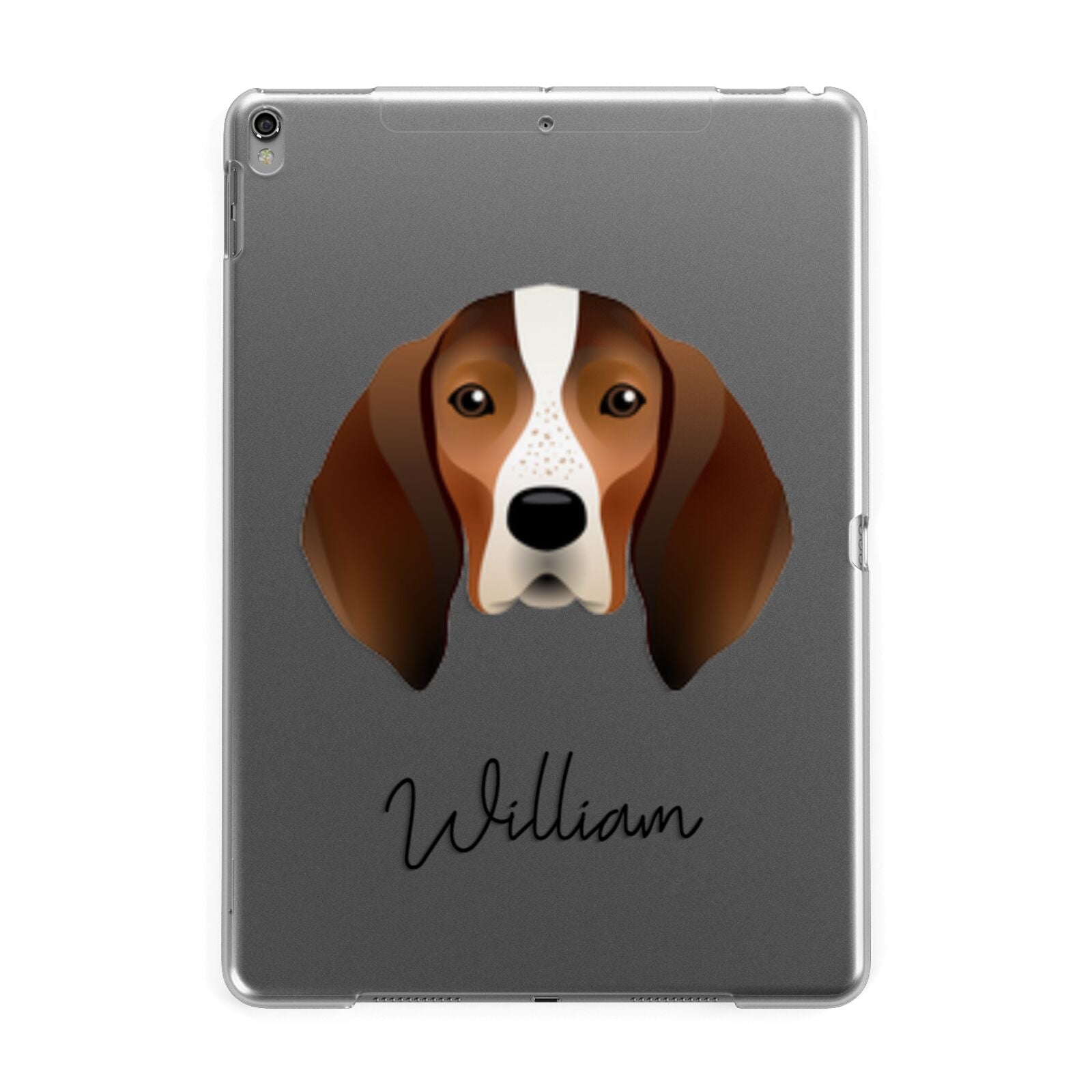 English Coonhound Personalised Apple iPad Grey Case