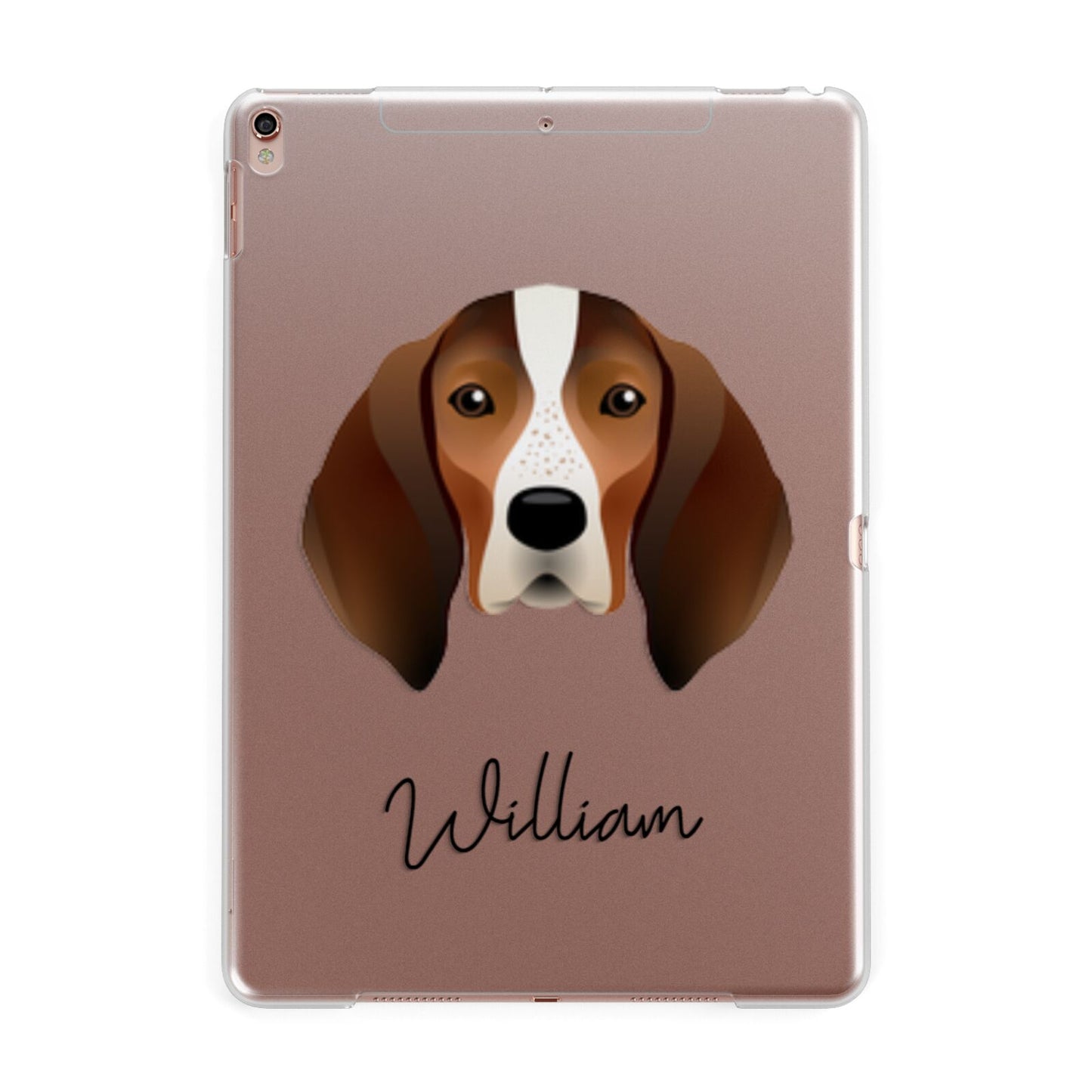 English Coonhound Personalised Apple iPad Rose Gold Case