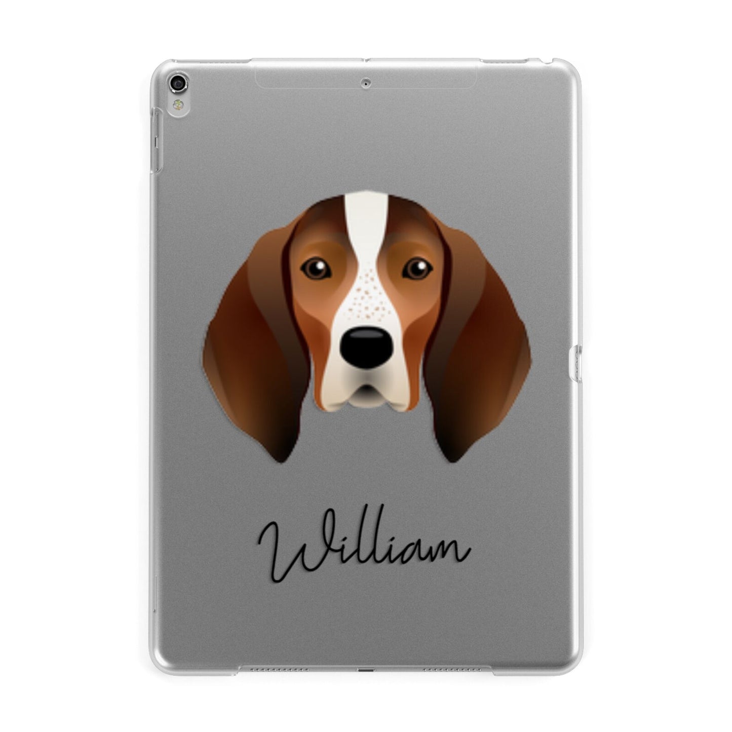 English Coonhound Personalised Apple iPad Silver Case