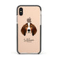 English Coonhound Personalised Apple iPhone Xs Impact Case Black Edge on Gold Phone