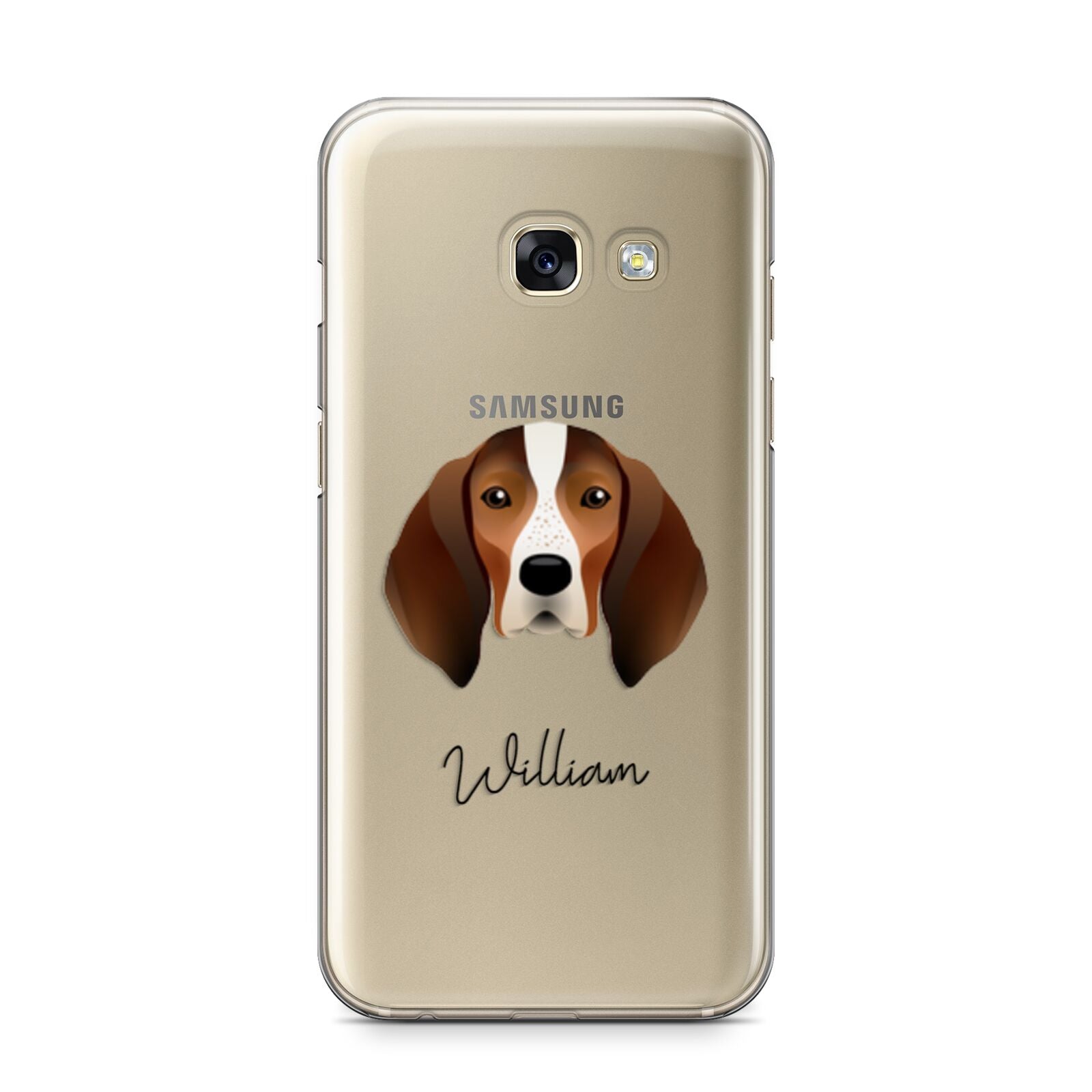 English Coonhound Personalised Samsung Galaxy A3 2017 Case on gold phone