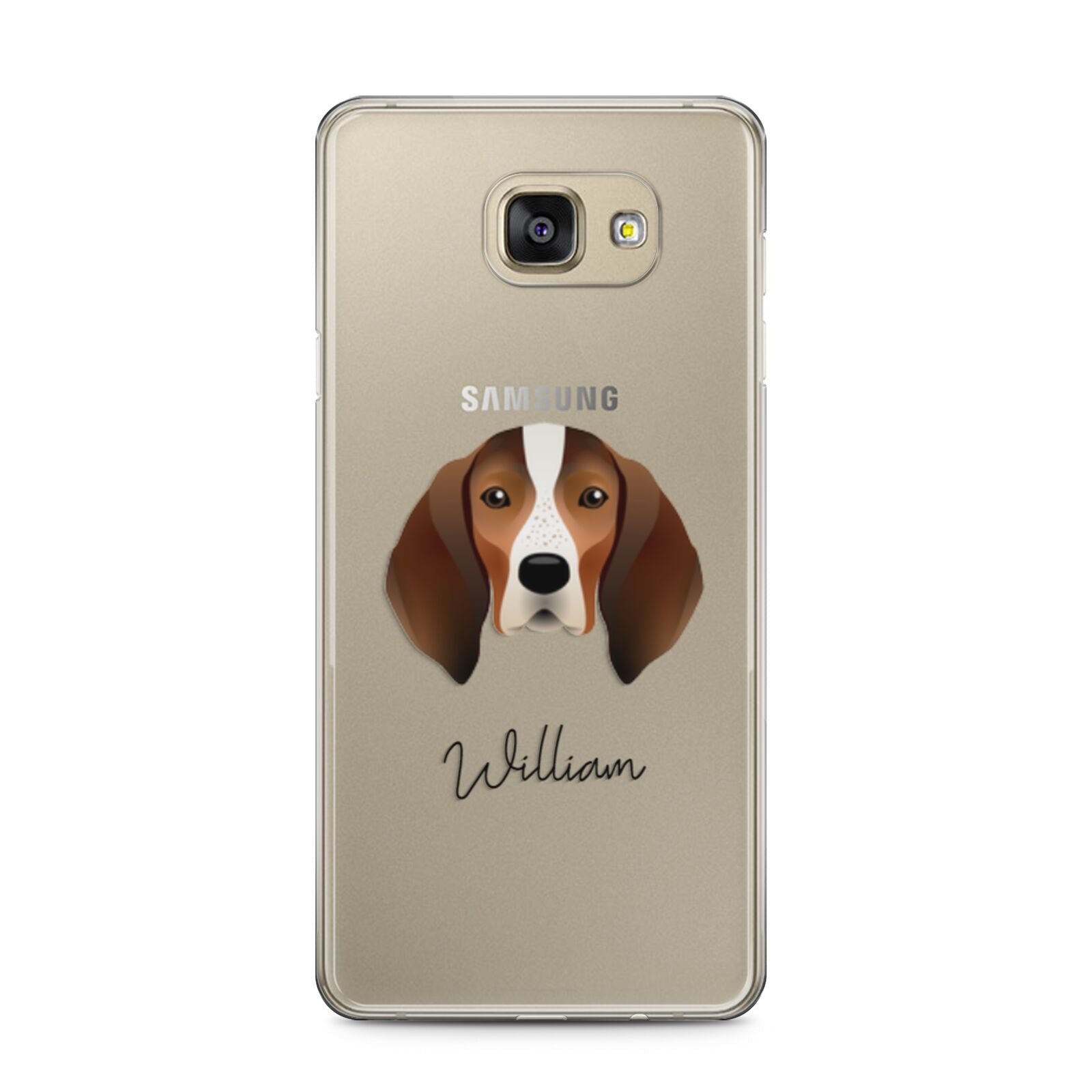 English Coonhound Personalised Samsung Galaxy A5 2016 Case on gold phone