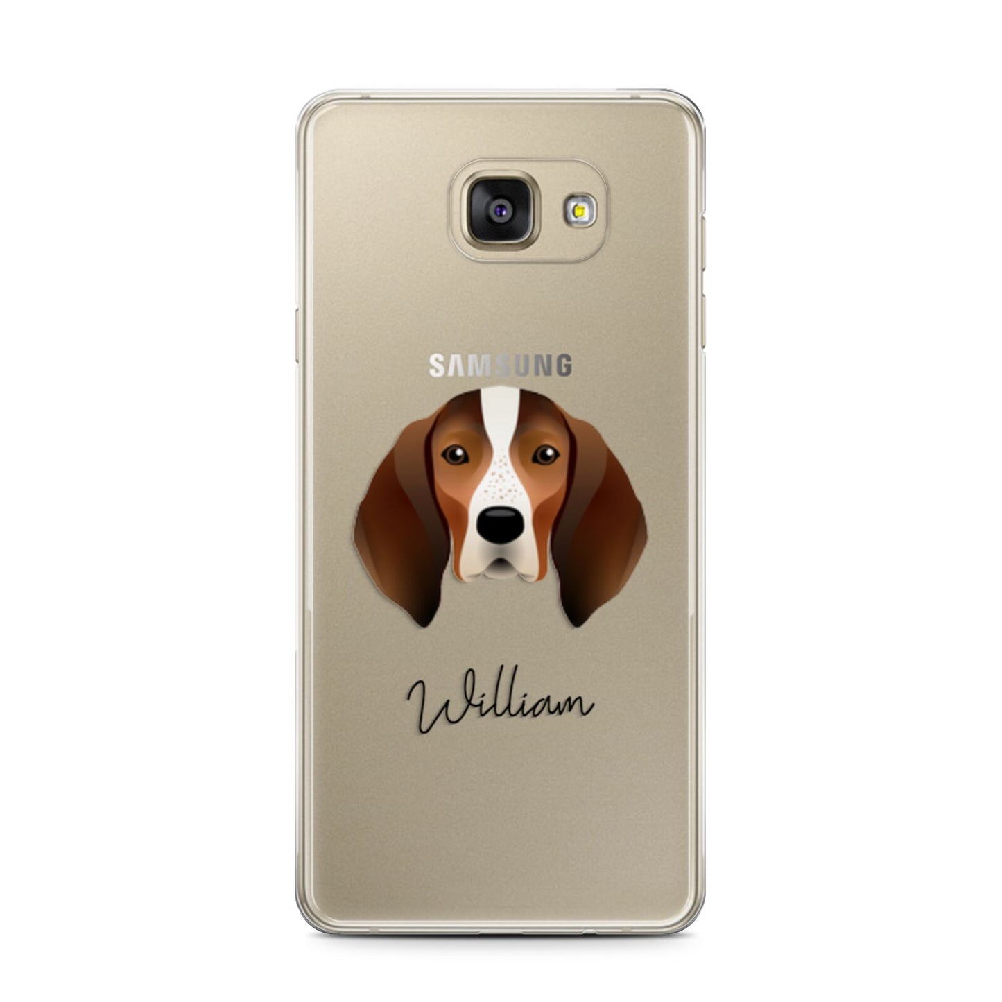 English Coonhound Personalised Samsung Galaxy A7 2016 Case on gold phone
