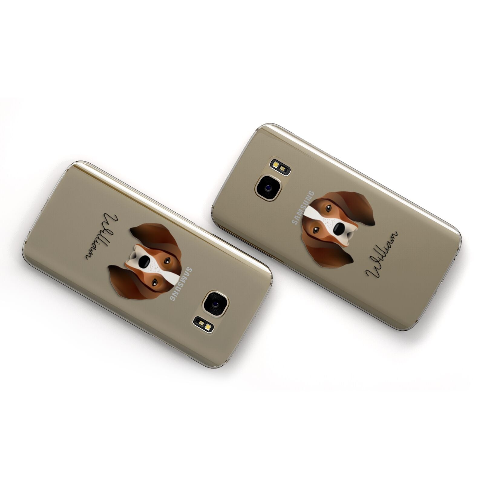 English Coonhound Personalised Samsung Galaxy Case Flat Overview