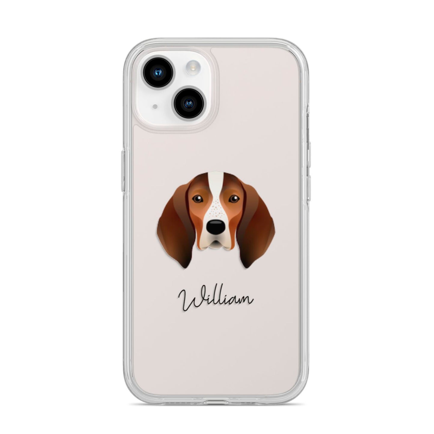 English Coonhound Personalised iPhone 14 Clear Tough Case Starlight