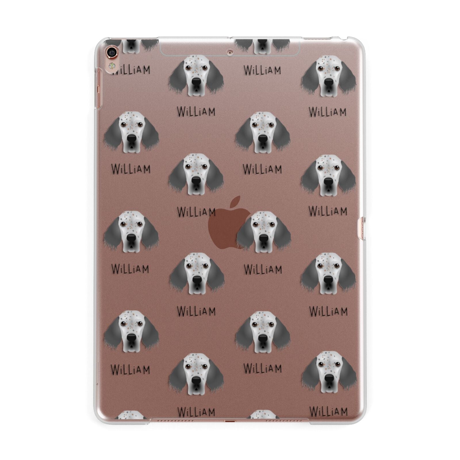 English Setter Icon with Name Apple iPad Rose Gold Case