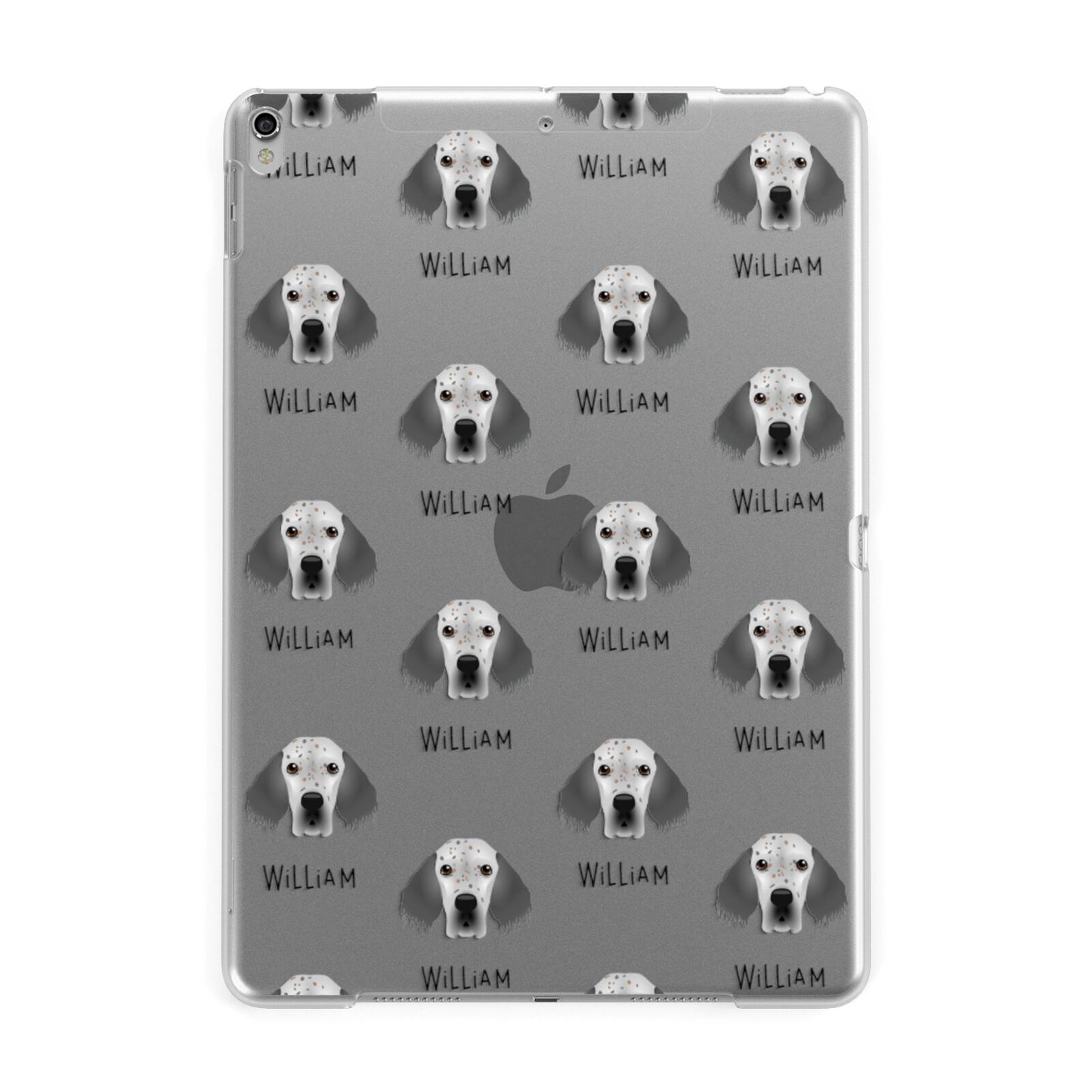 English Setter Icon with Name Apple iPad Silver Case