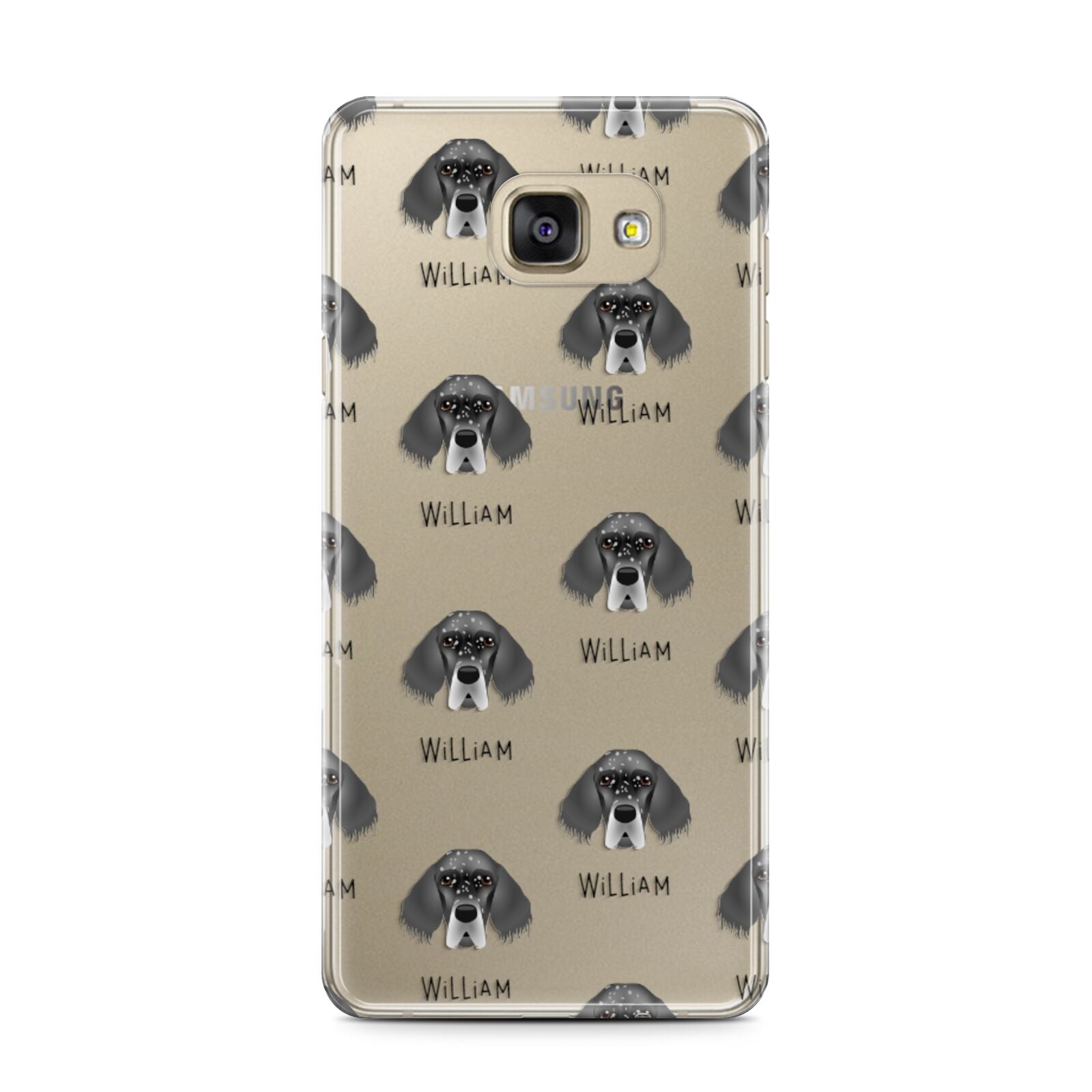 English Setter Icon with Name Samsung Galaxy A7 2016 Case on gold phone