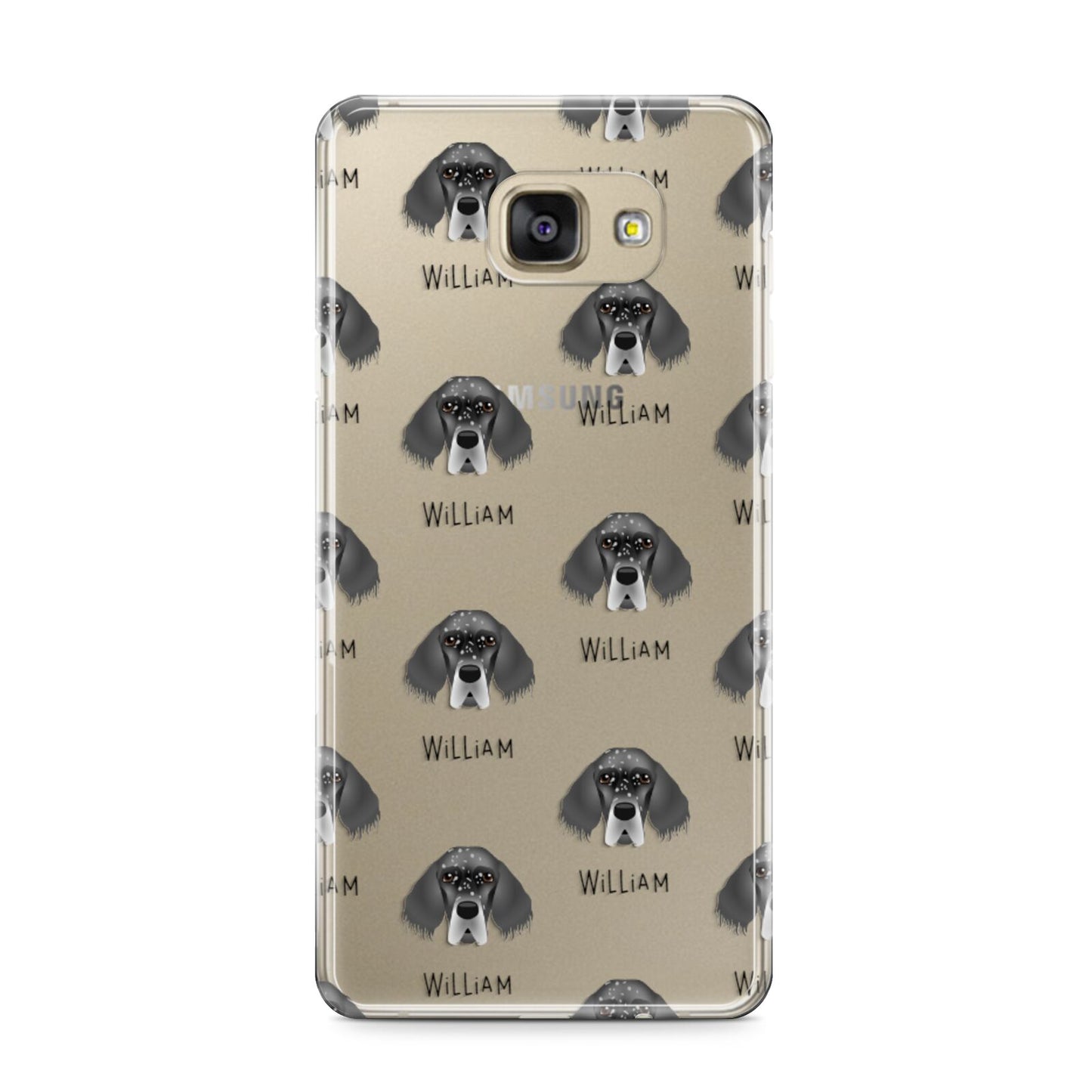English Setter Icon with Name Samsung Galaxy A9 2016 Case on gold phone
