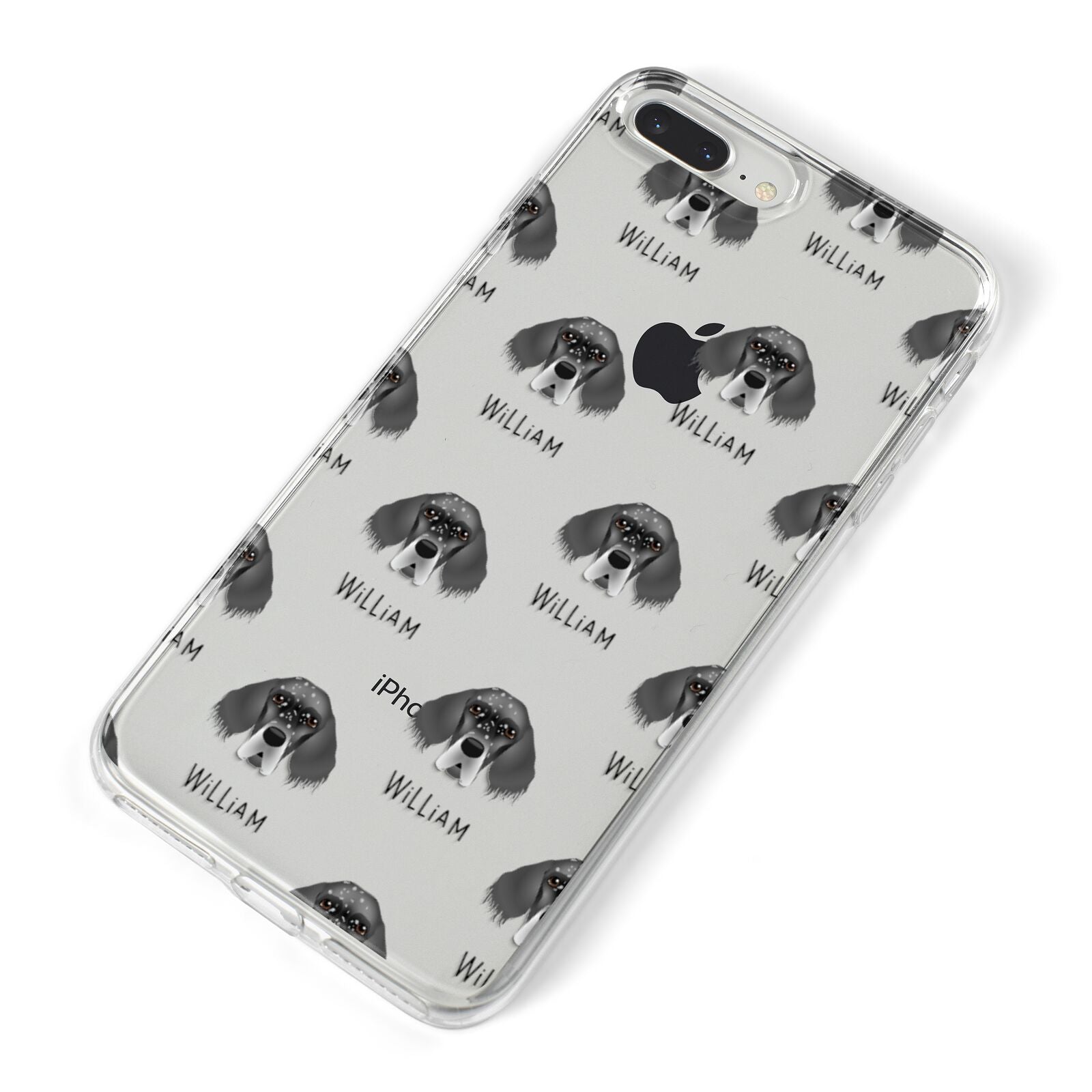English Setter Icon with Name iPhone 8 Plus Bumper Case on Silver iPhone Alternative Image
