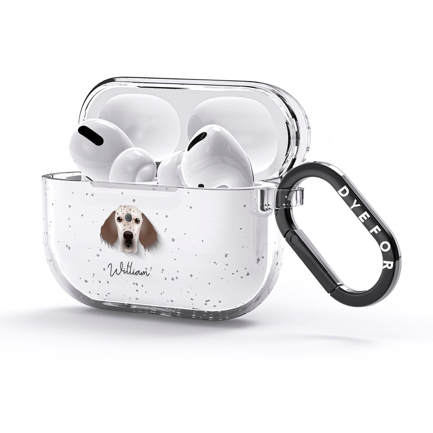 English Setter Personalised AirPods Glitter Case 3rd Gen Side Image