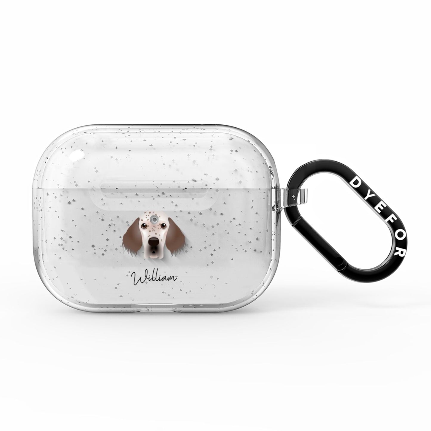 English Setter Personalised AirPods Pro Glitter Case