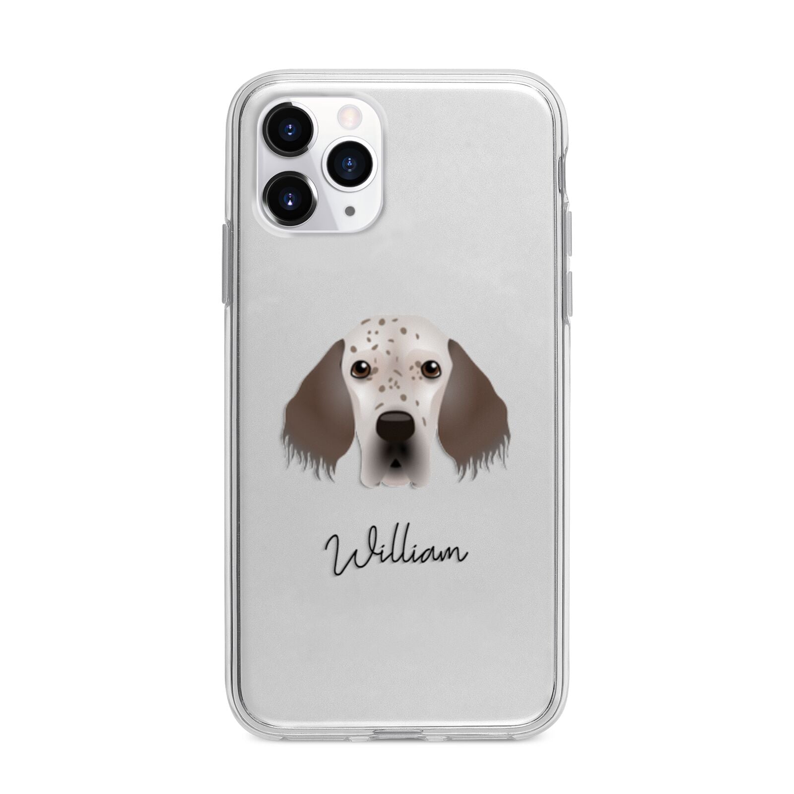 English Setter Personalised Apple iPhone 11 Pro in Silver with Bumper Case