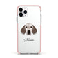 English Setter Personalised Apple iPhone 11 Pro in Silver with Pink Impact Case