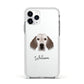 English Setter Personalised Apple iPhone 11 Pro in Silver with White Impact Case