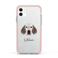 English Setter Personalised Apple iPhone 11 in White with Pink Impact Case
