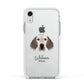 English Setter Personalised Apple iPhone XR Impact Case White Edge on Silver Phone