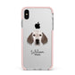 English Setter Personalised Apple iPhone Xs Max Impact Case Pink Edge on Silver Phone