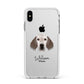 English Setter Personalised Apple iPhone Xs Max Impact Case White Edge on Silver Phone