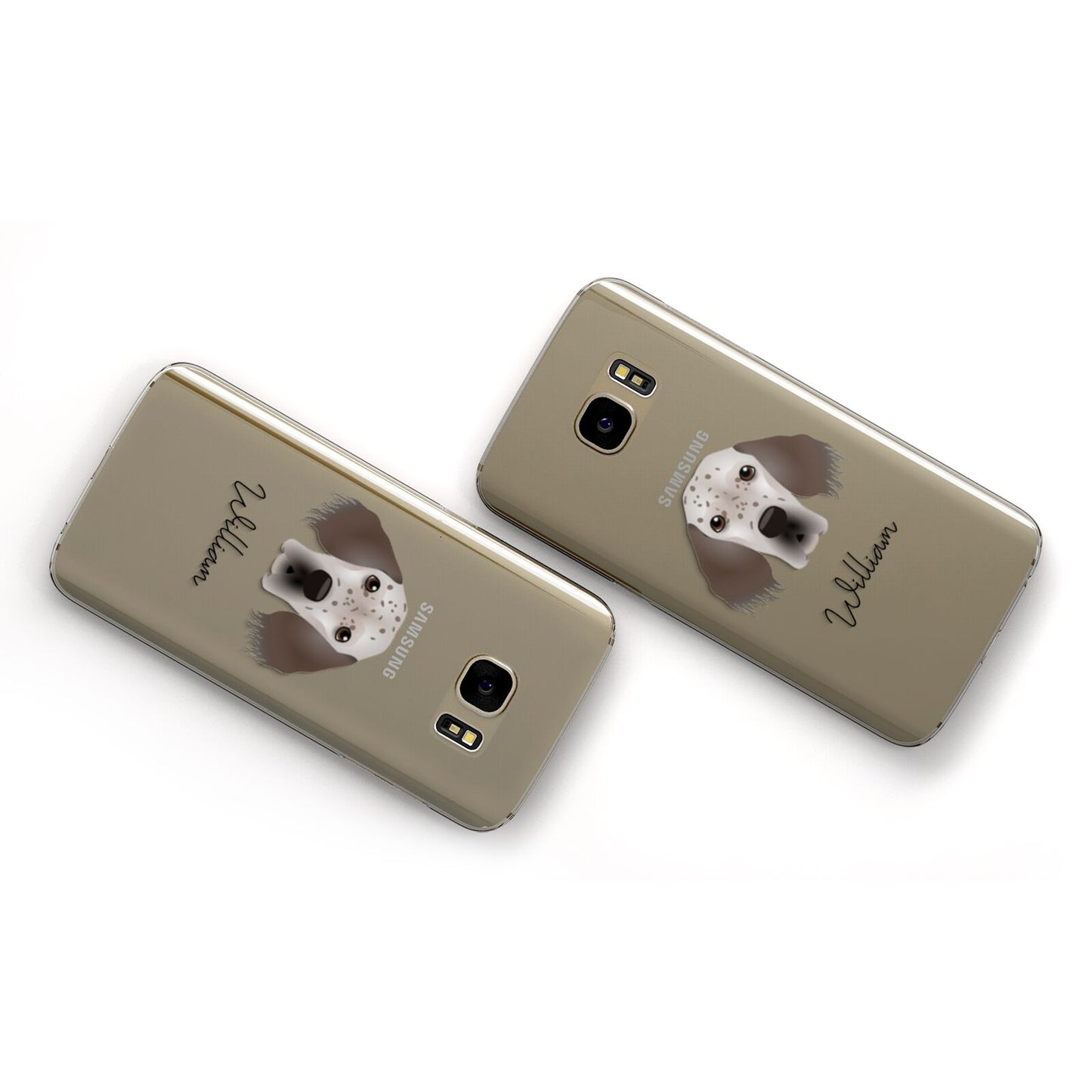 English Setter Personalised Samsung Galaxy Case Flat Overview