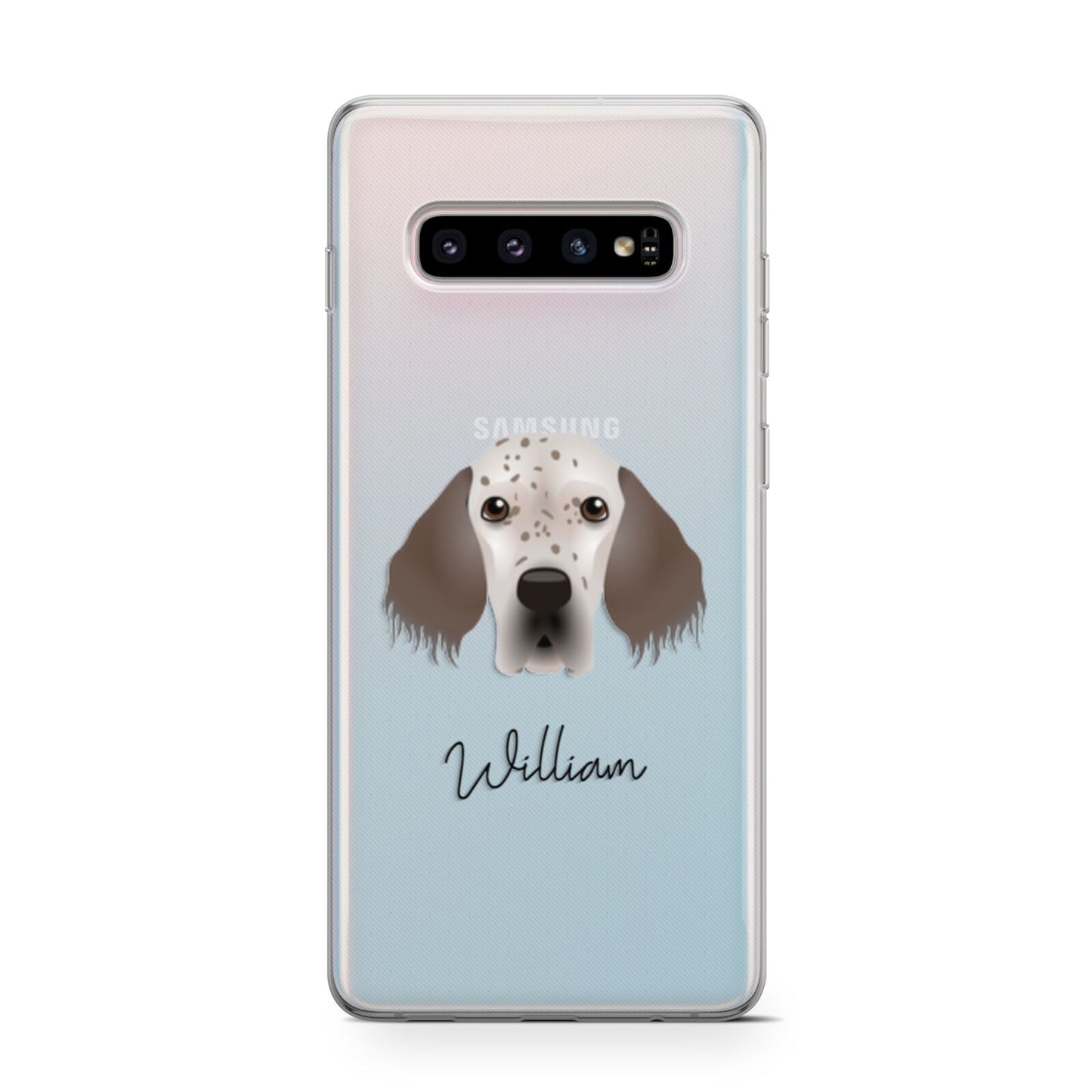English Setter Personalised Samsung Galaxy S10 Case